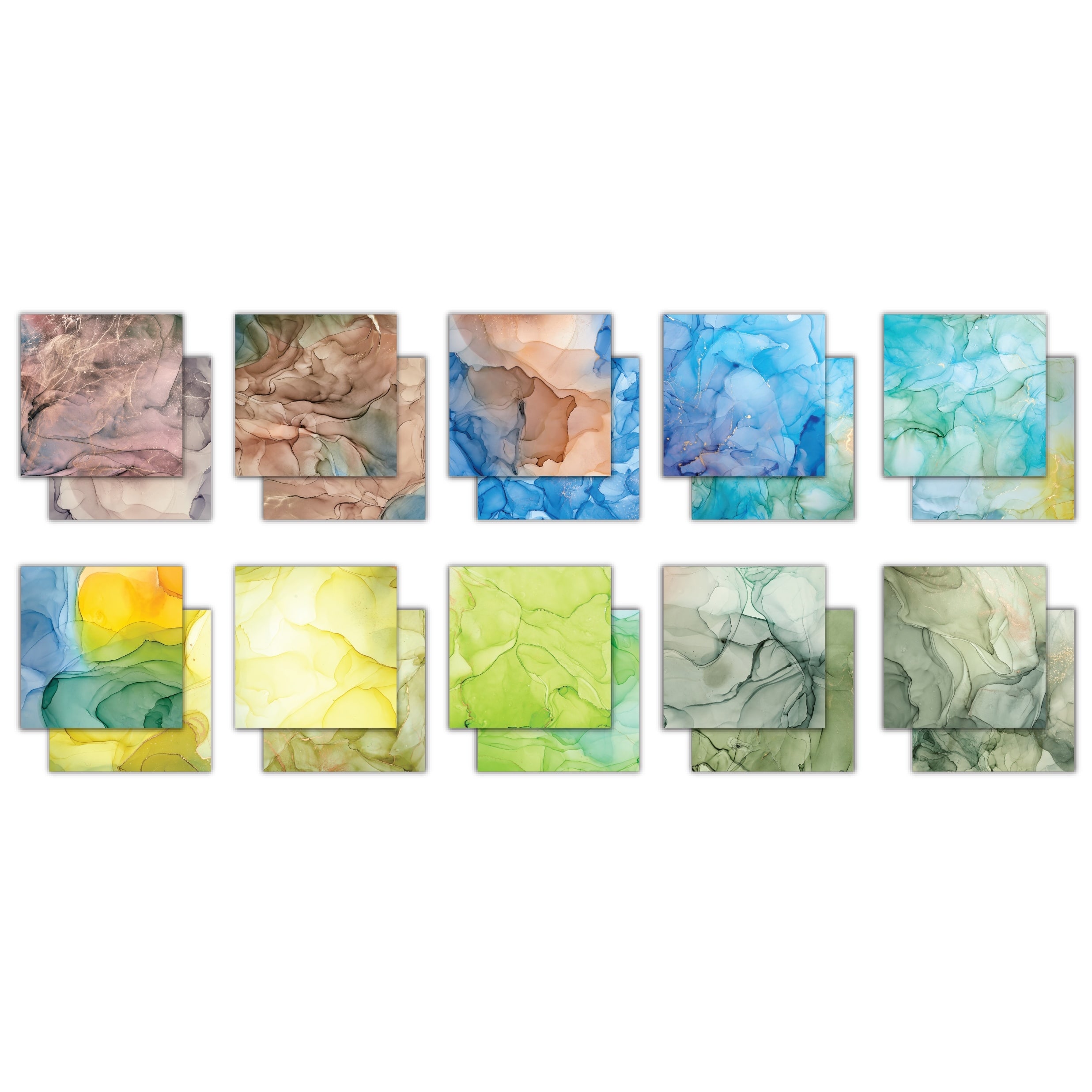 Craft Consortium Ink Drops Earth Double-Sided Paper Pad, 6" x 6"