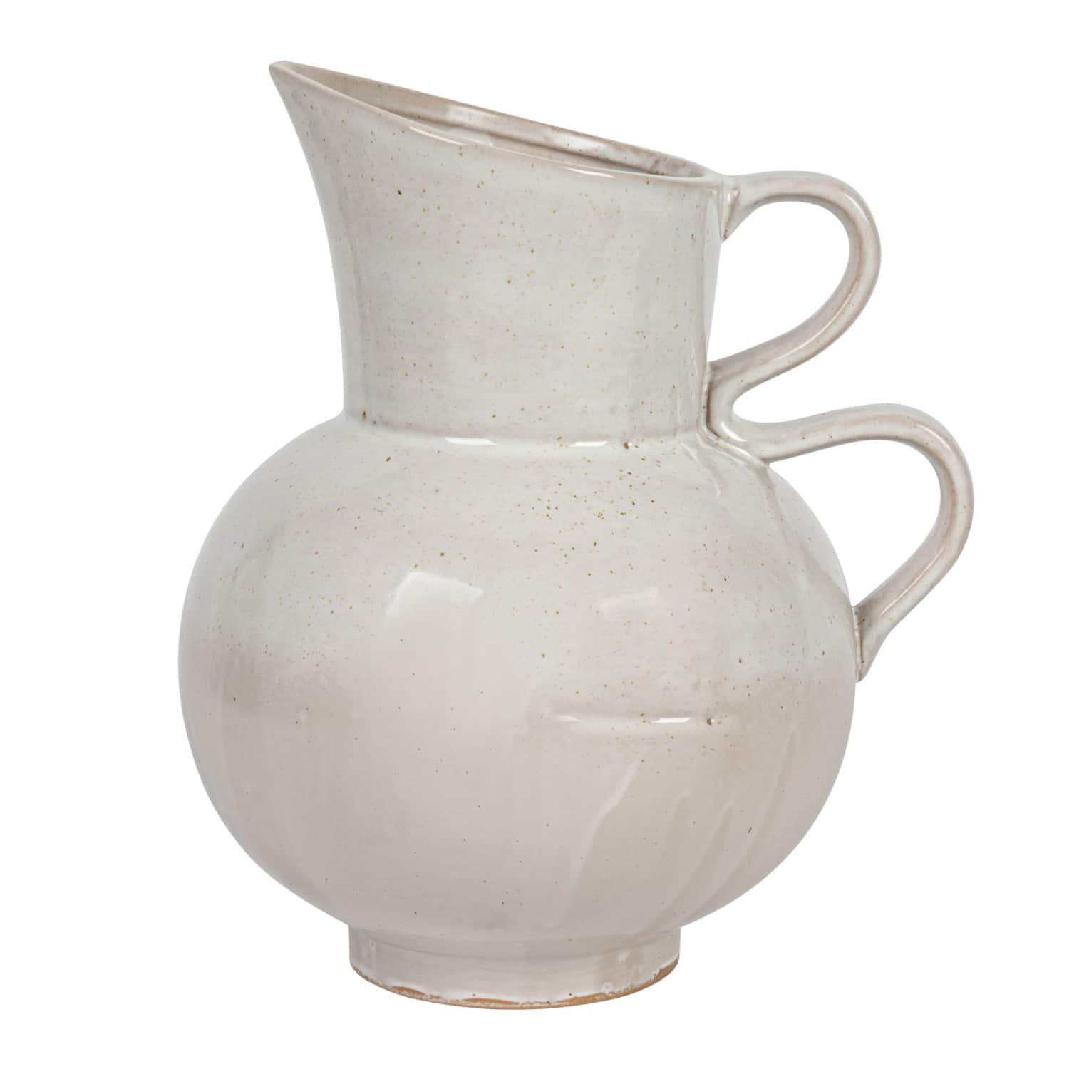 88oz. White Reactive Glaze Stoneware Pitcher