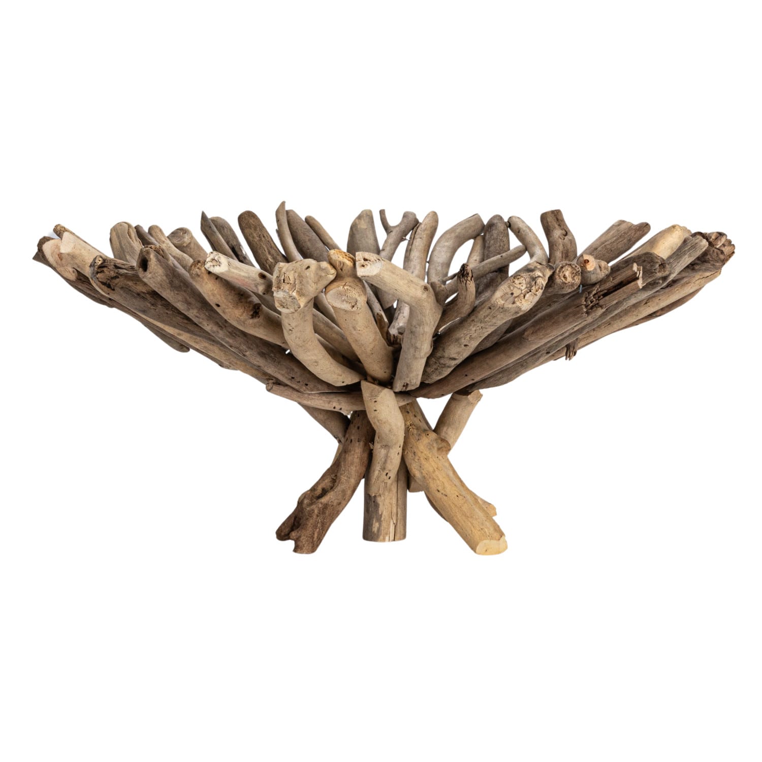 Hello Honey&#xAE; 18&#x22; Natural Round Handmade Driftwood Footed Tray