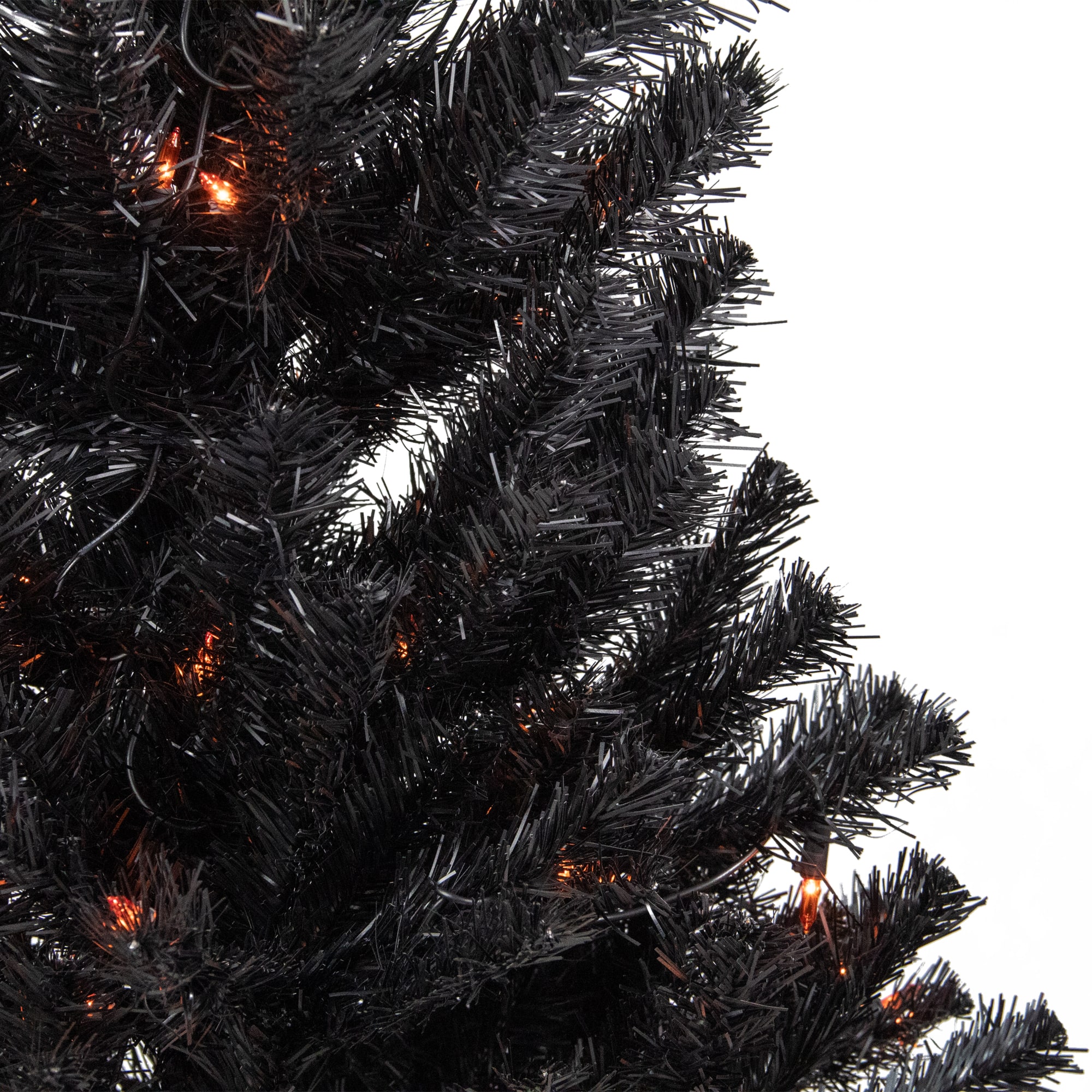 3ft. Pre-Lit Black Noble Spruce Artificial Halloween Tree, Orange Lights