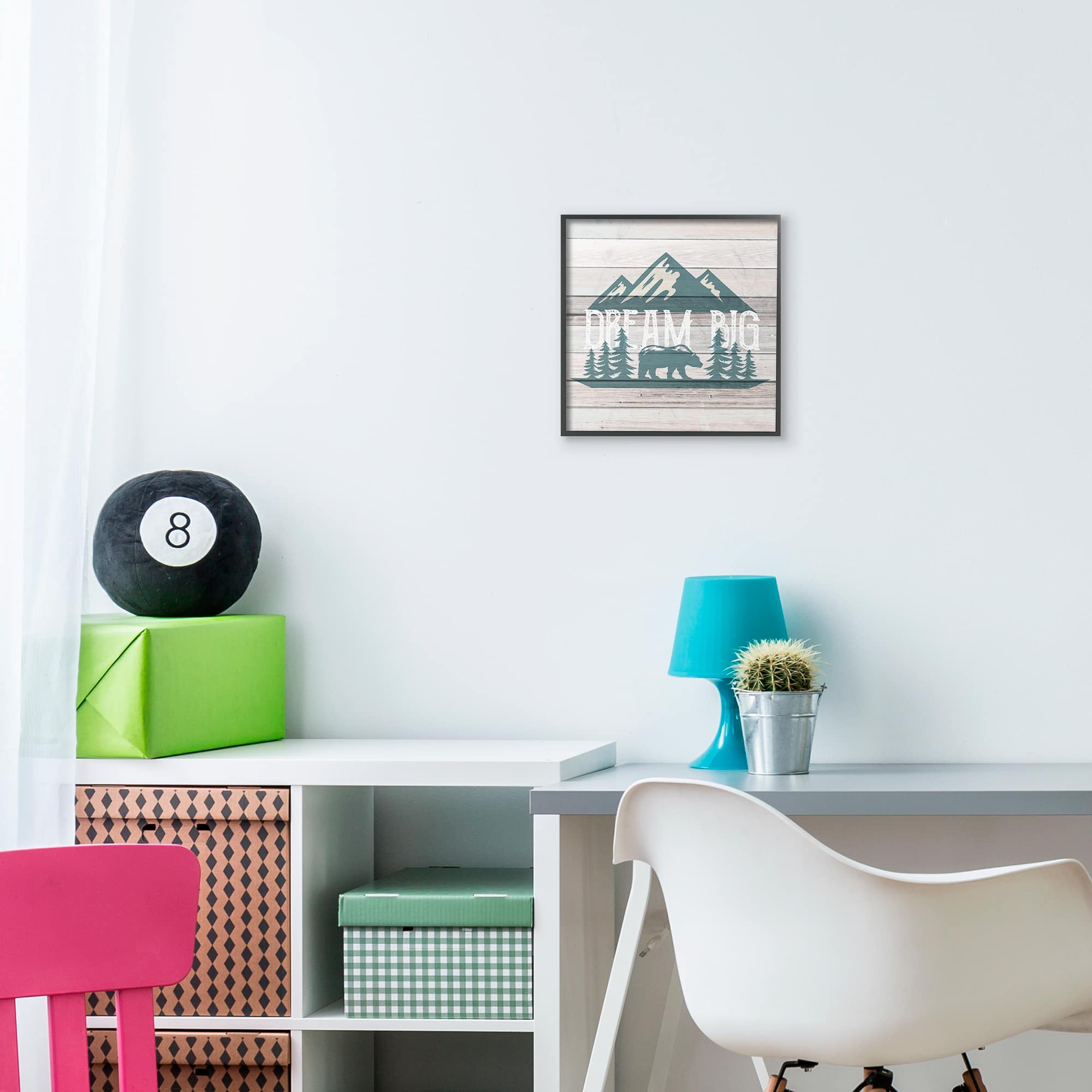 Stupell Industries Rustic Forest Mountain Dream Big Wall Accent with Black Frame