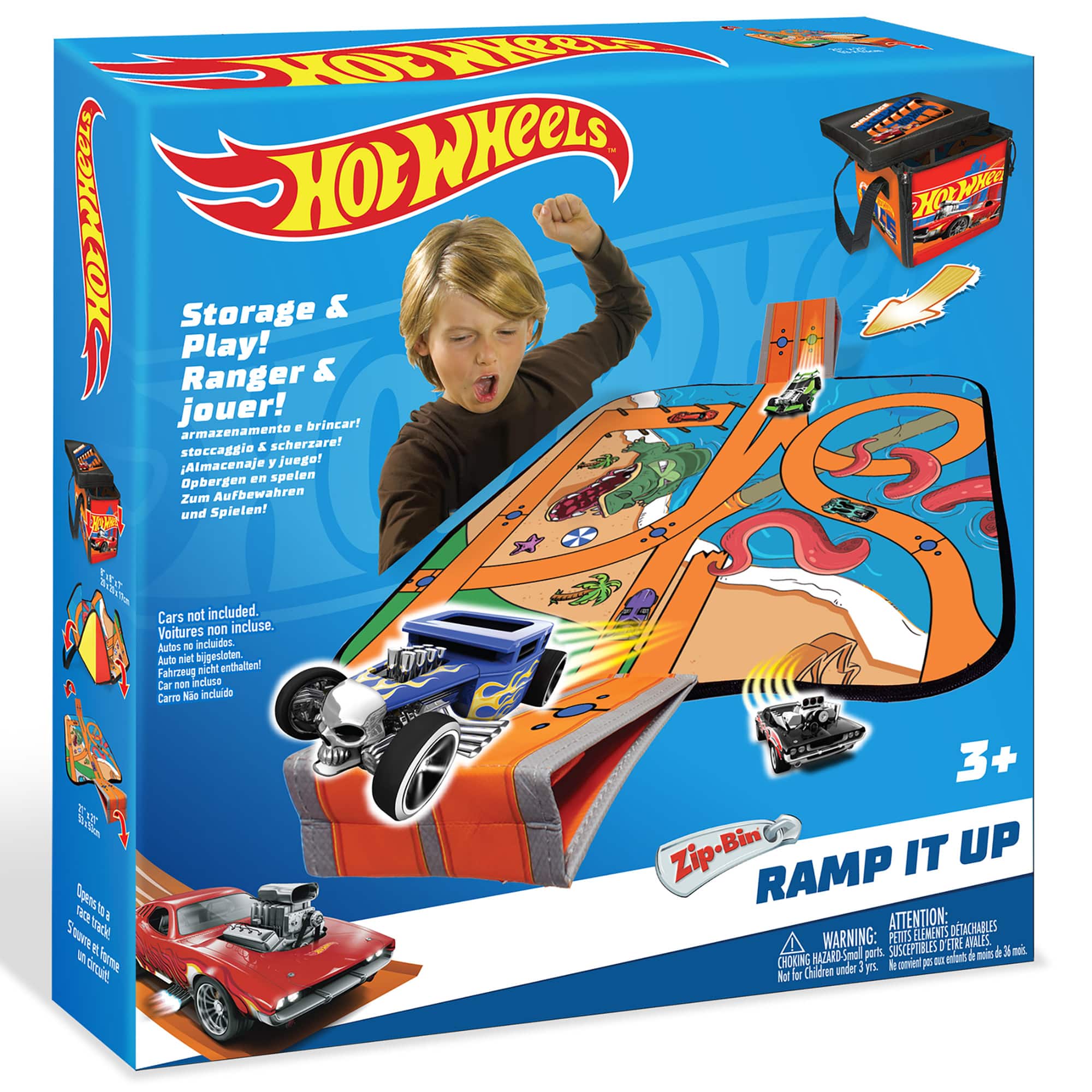 Tara Toy ZipBin Hot Wheels Ramp It Up Racetrack Playmat &#x26; Car Ramp
