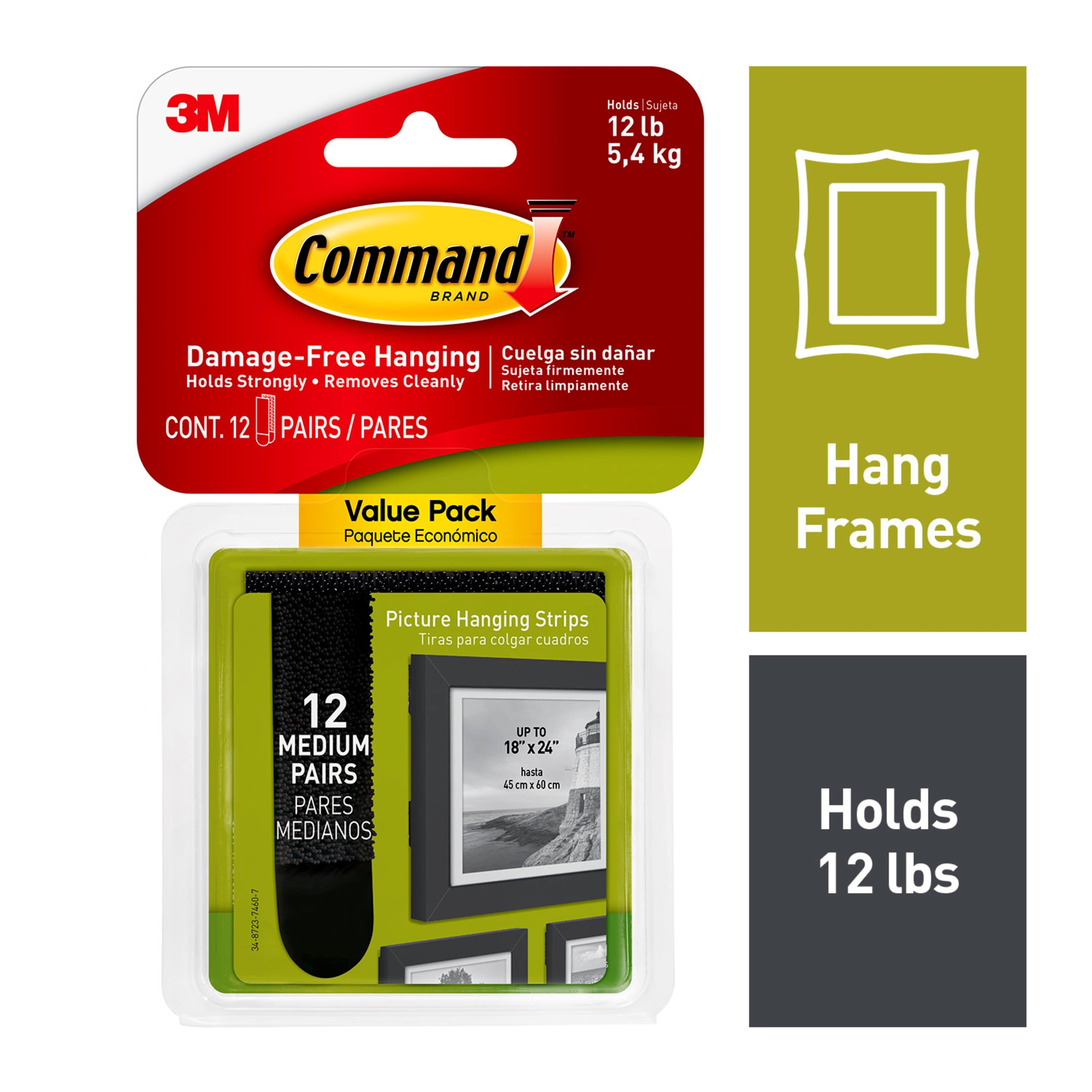 12 Packs: 12 ct. (144 total) 3M Command™ Medium Black Picture Hanging Strips