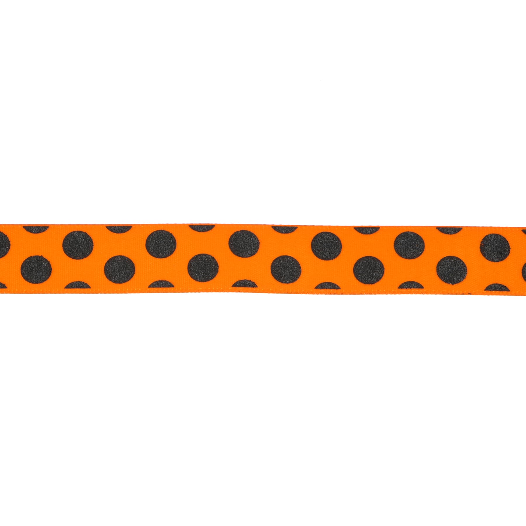 5/8&#x22; x 4yd. Black Glitter Dots on Orange Ribbon by Celebrate It&#xAE; Halloween