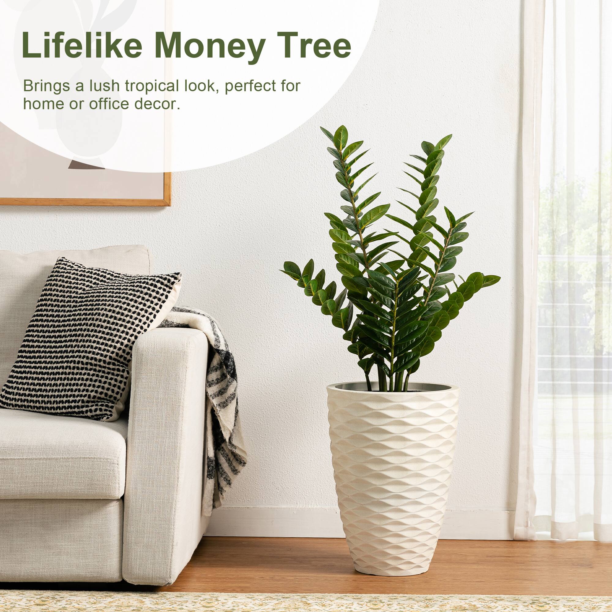 Glitzhome® 2.75ft. Faux Money Tree in Pot