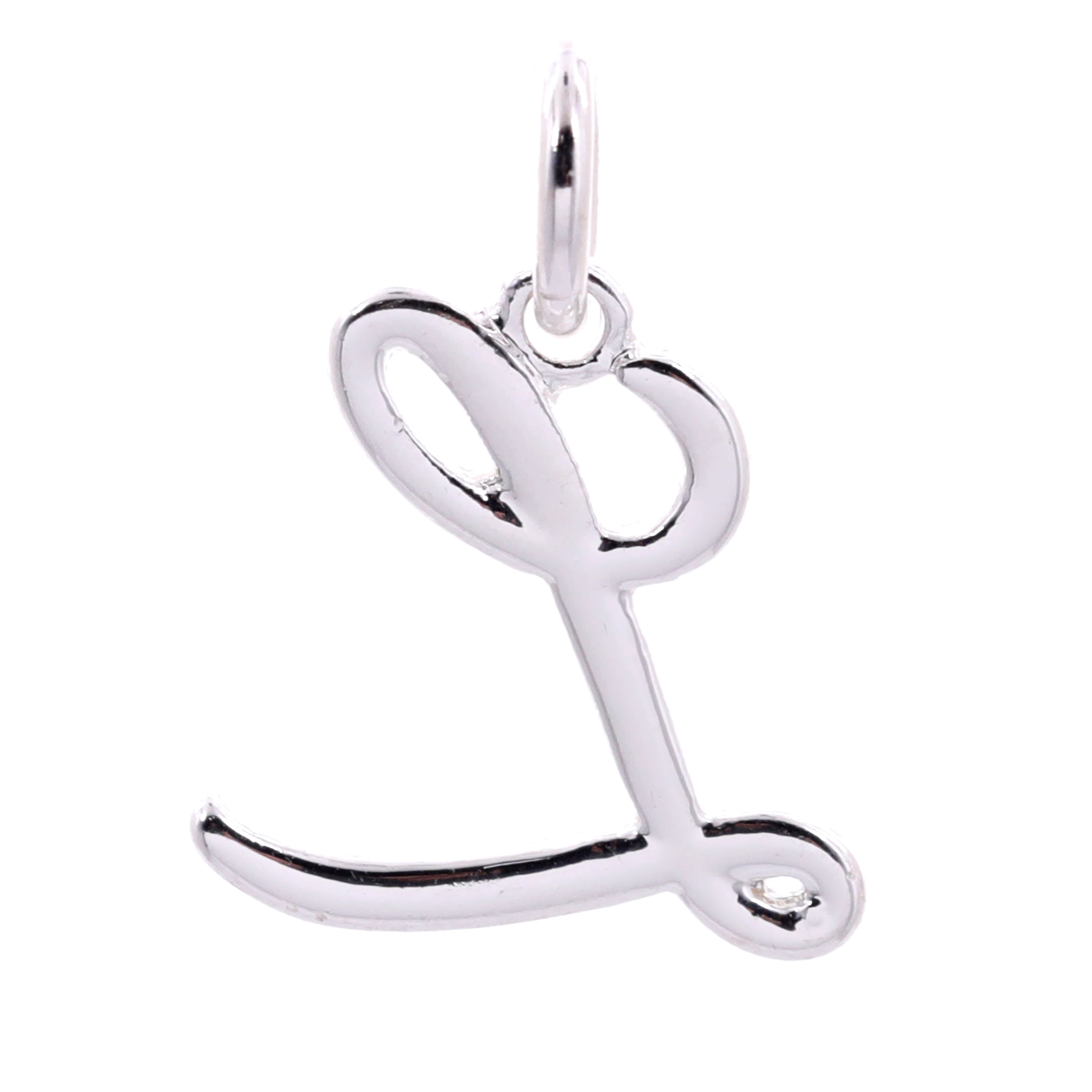 Silver Plated Script Letter Charm by Bead Landing&#x2122;
