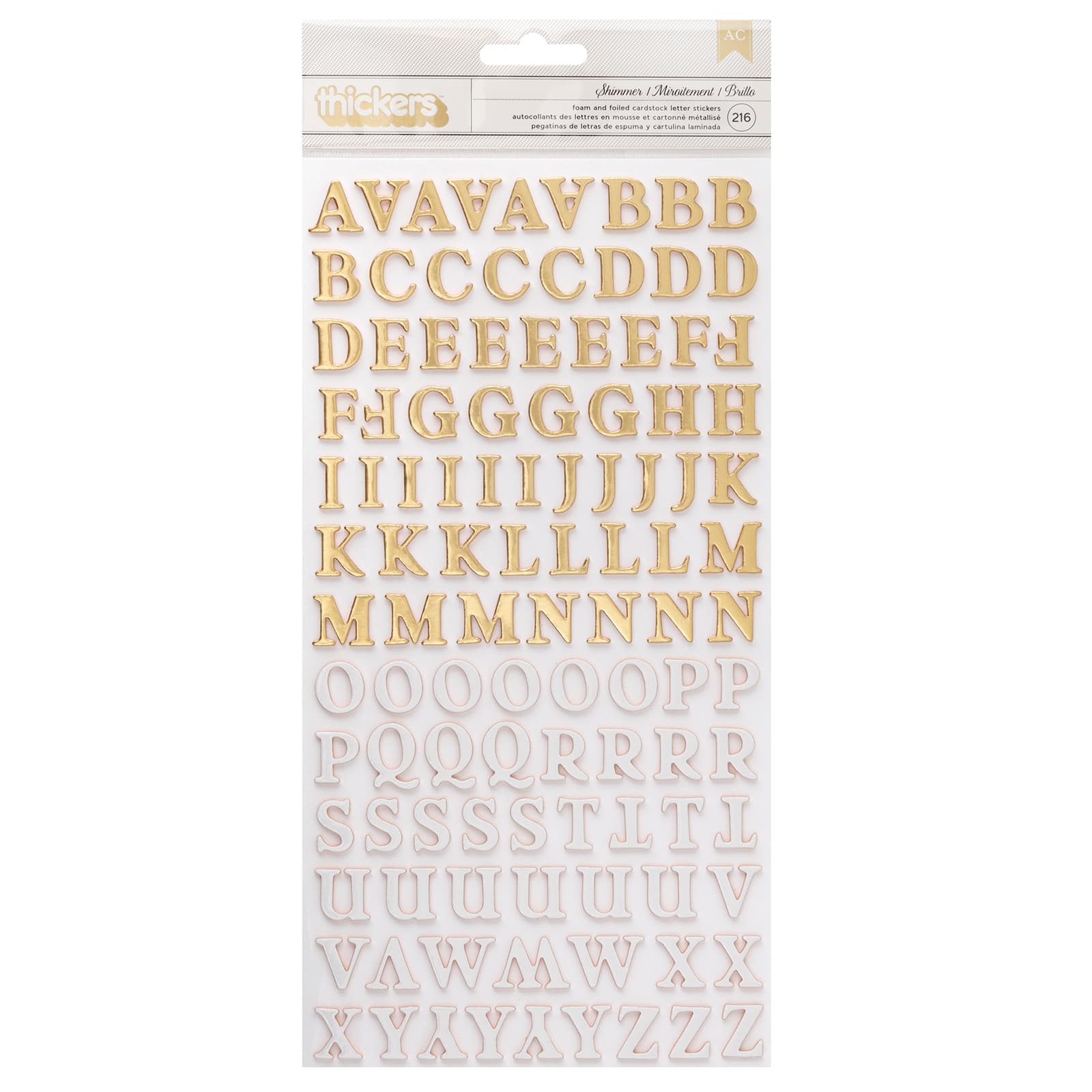 Thickers&#x2122; Shimmer Foam &#x26; Foiled Cardstock Letter Stickers