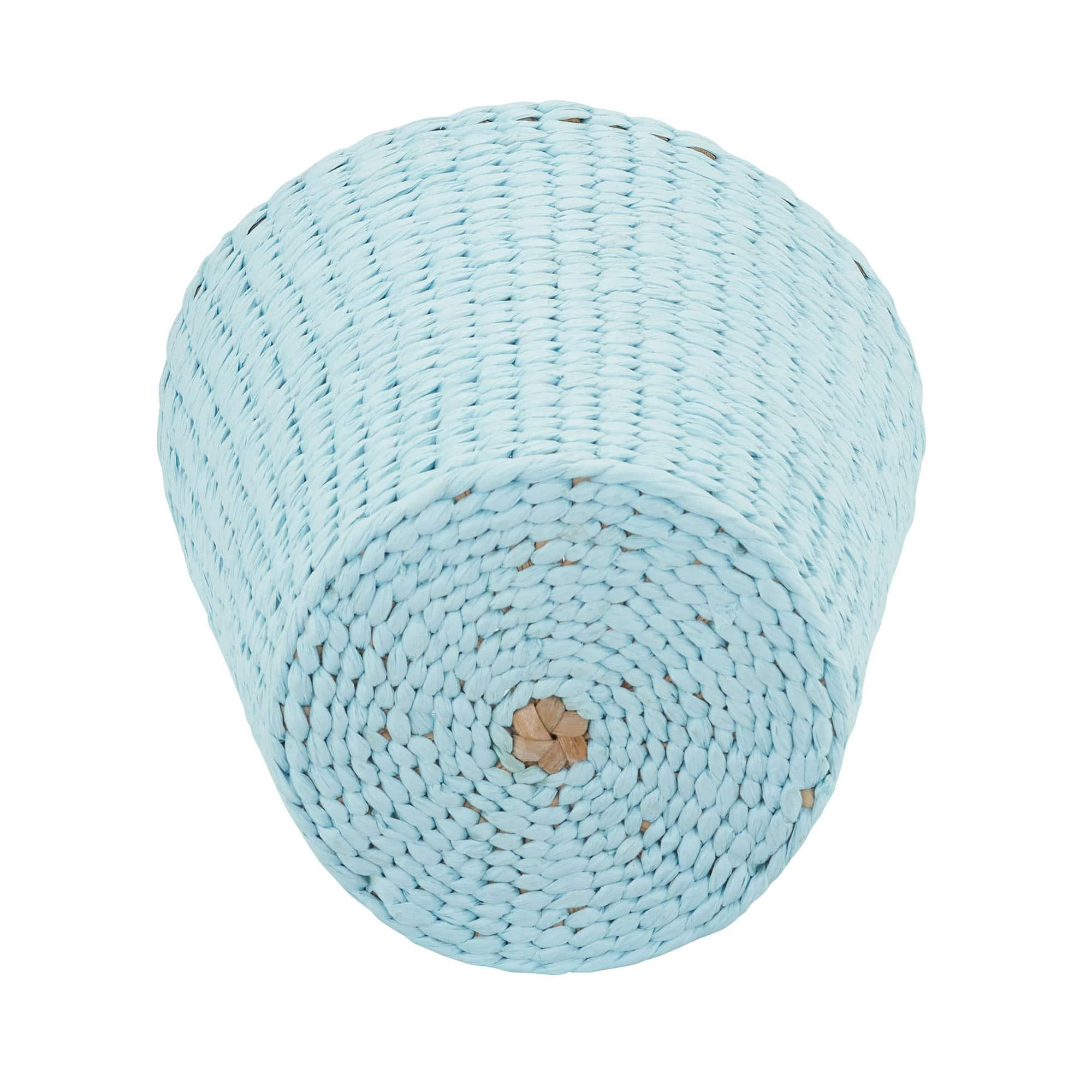 Household Essentials Blue Woven Waste Paper Rope Basket