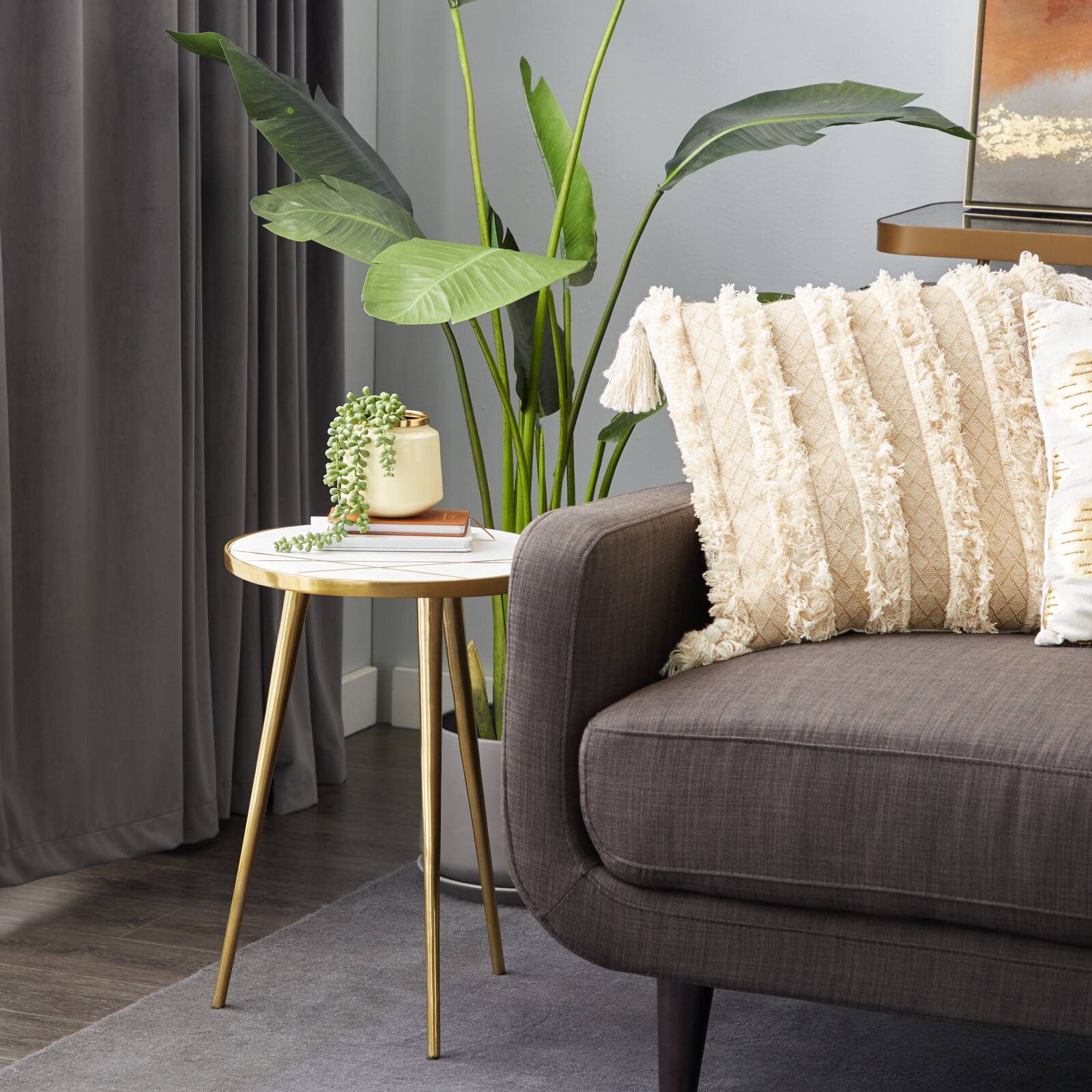 20" Gold Aluminum Modern Coffee Table