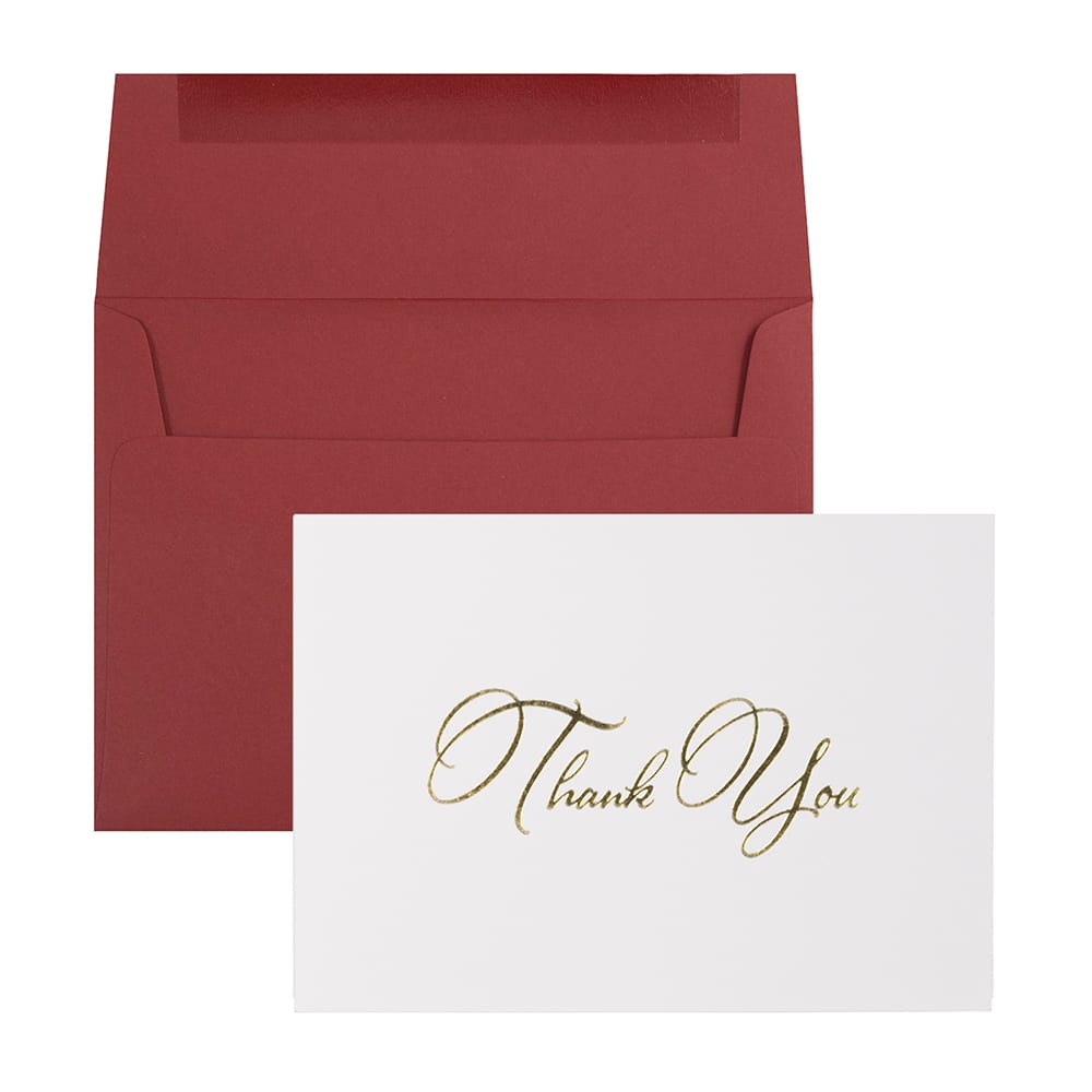 JAM Paper Thank You Card Set with Gold Script, 25ct.