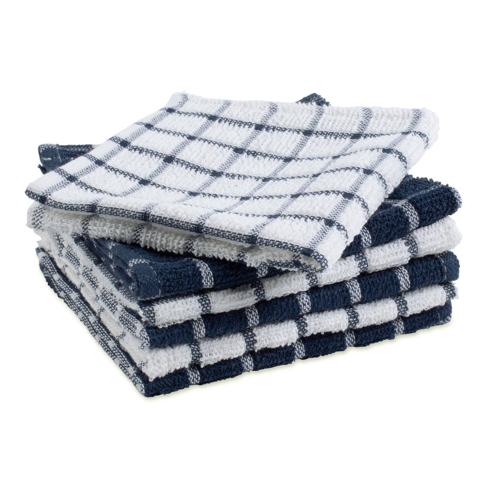DII® Nautical Blue Combo Windowpane Dishcloths, 6ct.