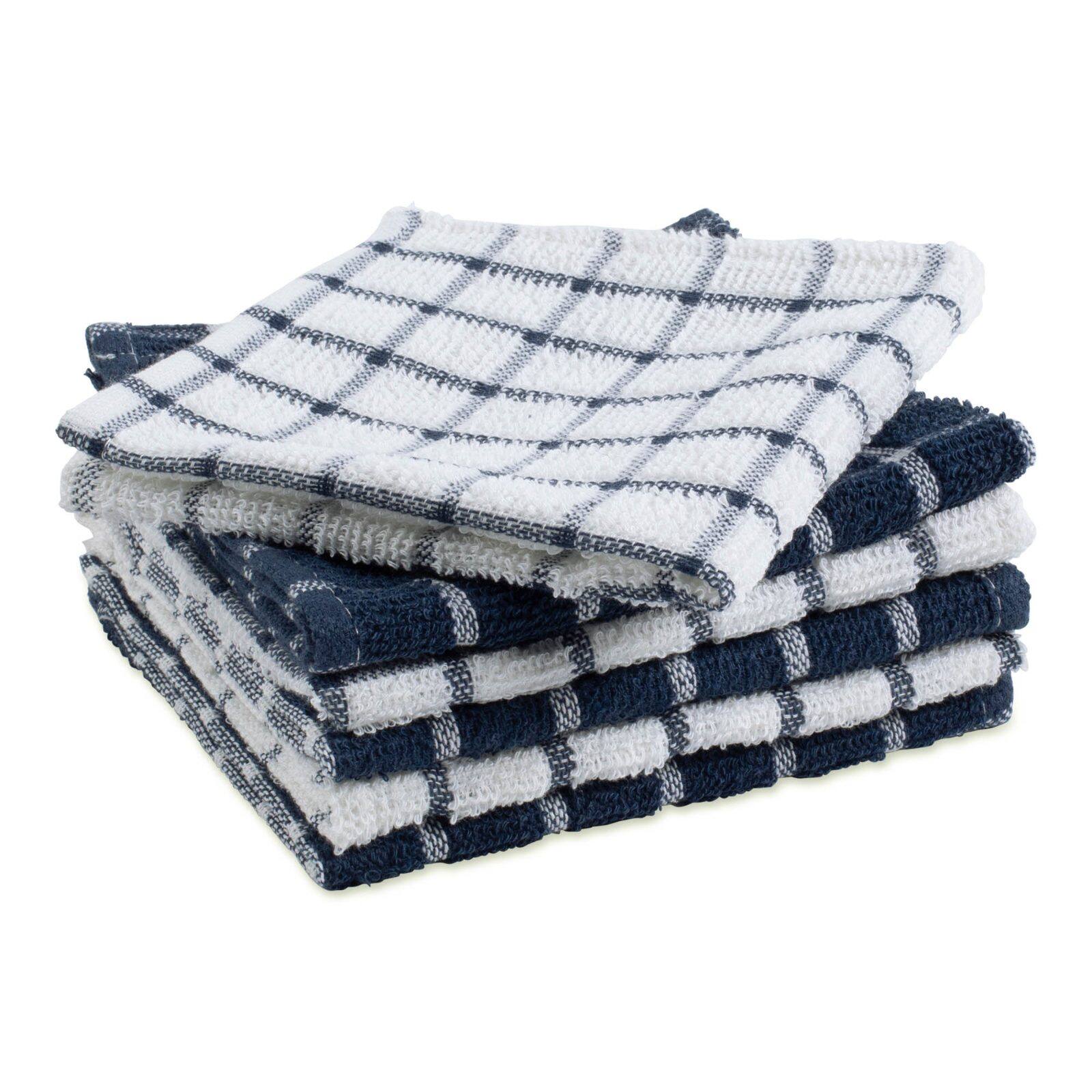 DII Blue Combo Windowpane Dishcloth (Set of 6)