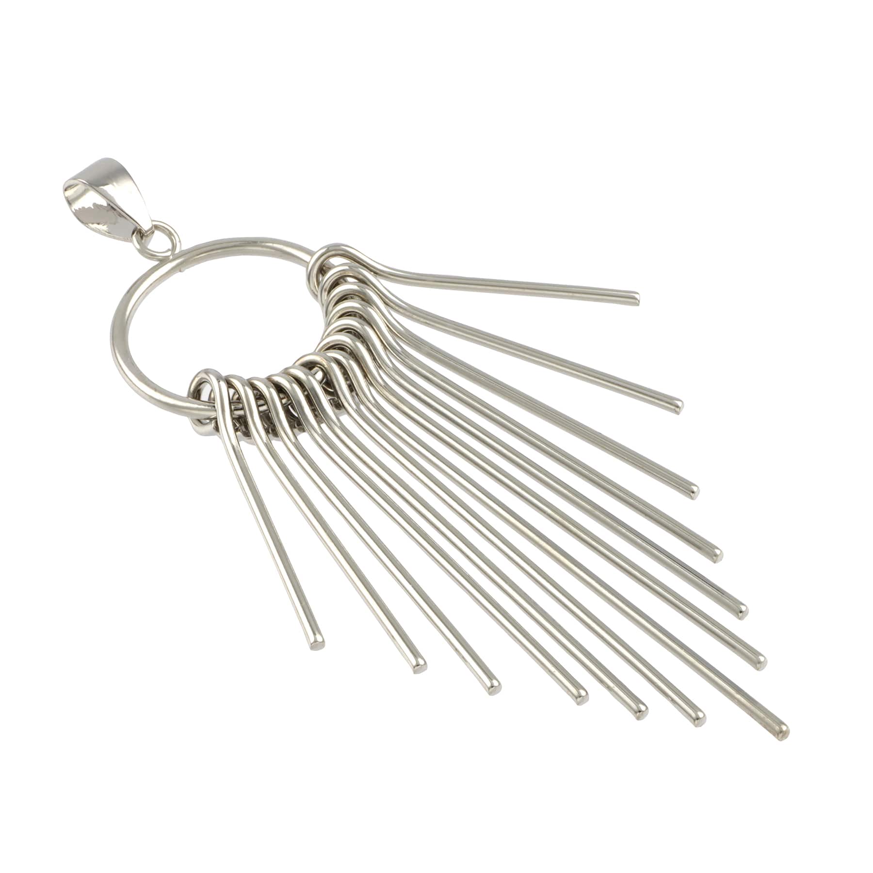 Rhodium Metal Tassel Pendant by Bead Landing™