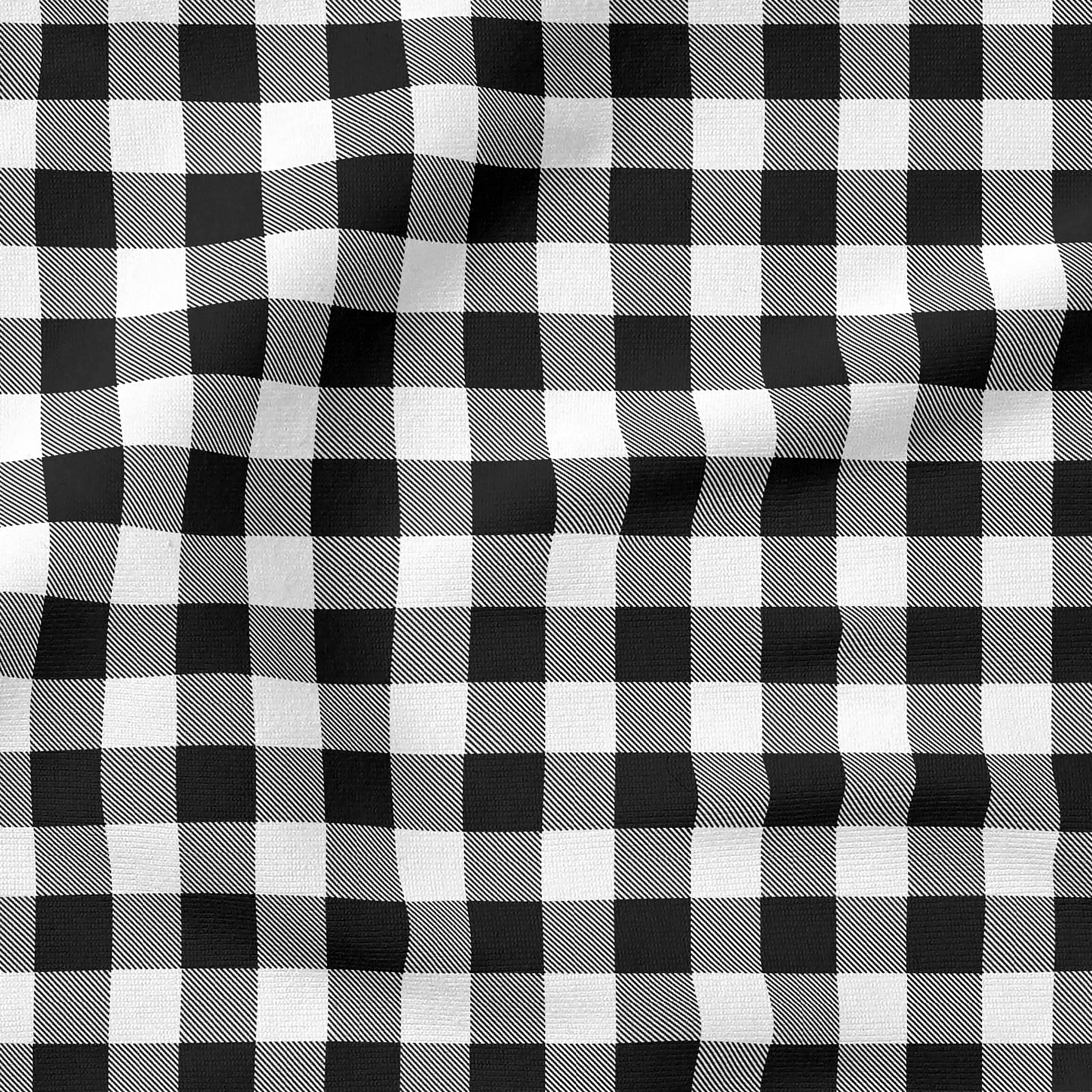 Fabric Editions White &#x26; Black Buffalo Check Cotton Fabric