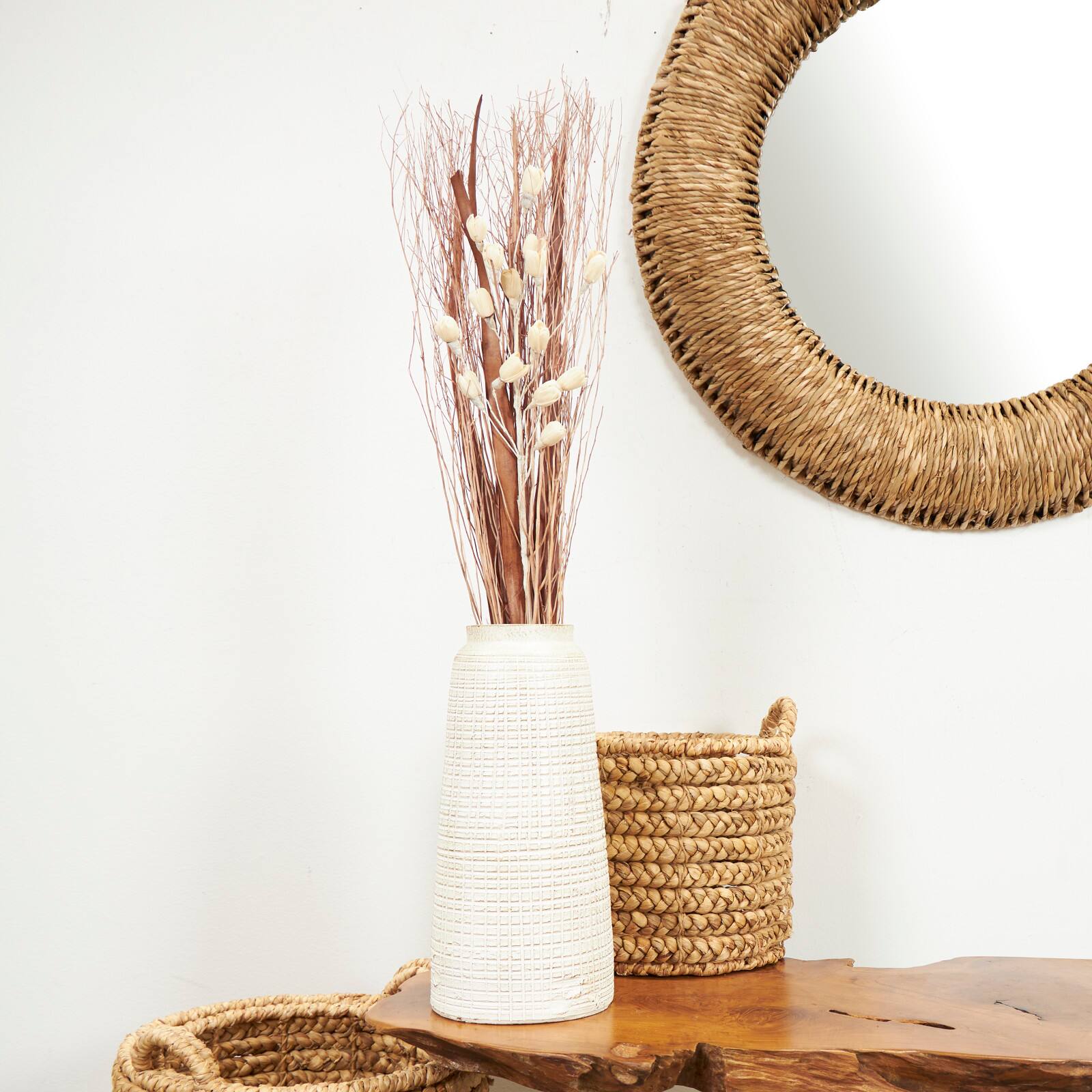 Brown & Cream Dried Foliage & Grass Arrangement