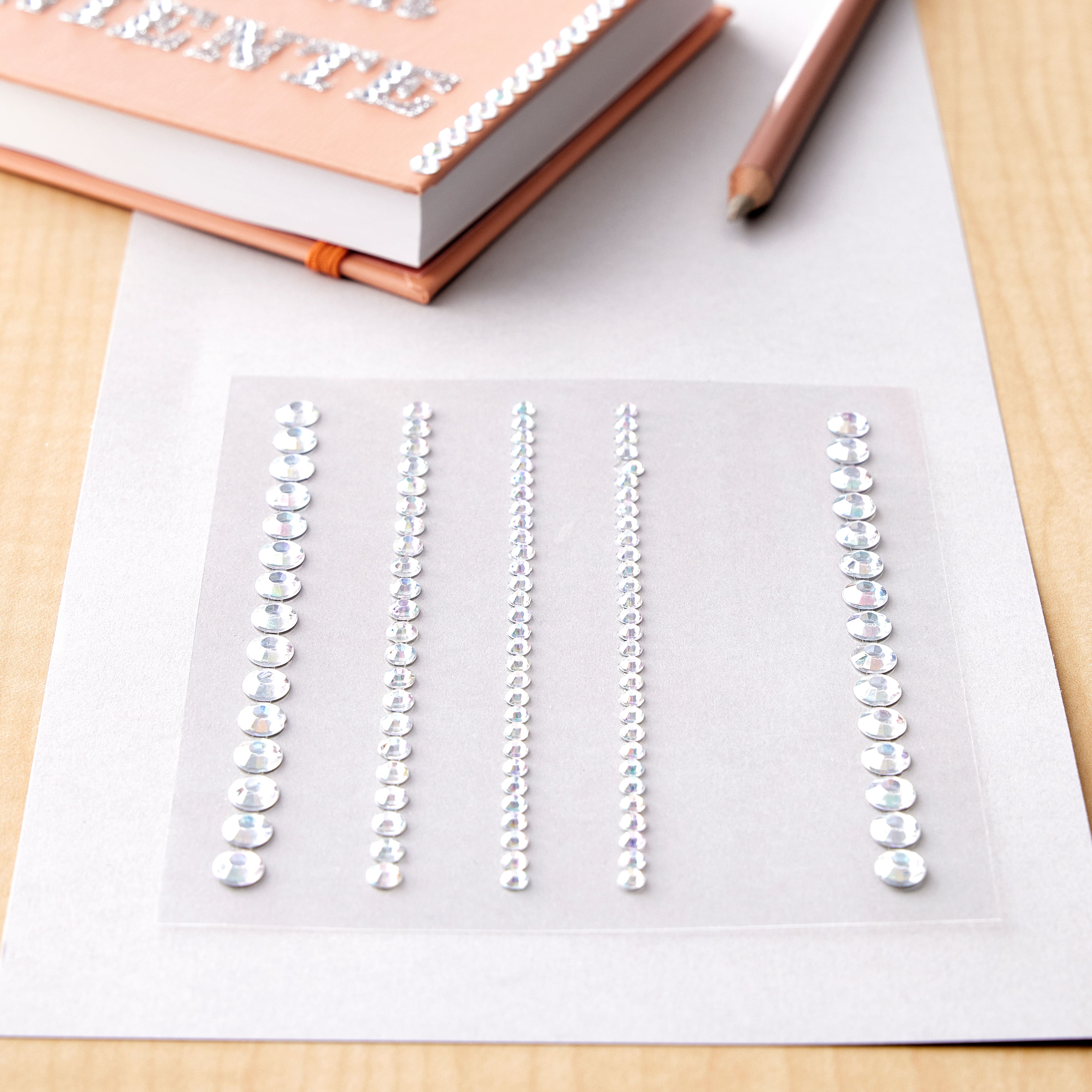 12 Packs: 6 ct. (72 total) Clear Iridescent Gem Strip Bling Stickers by Recollections™