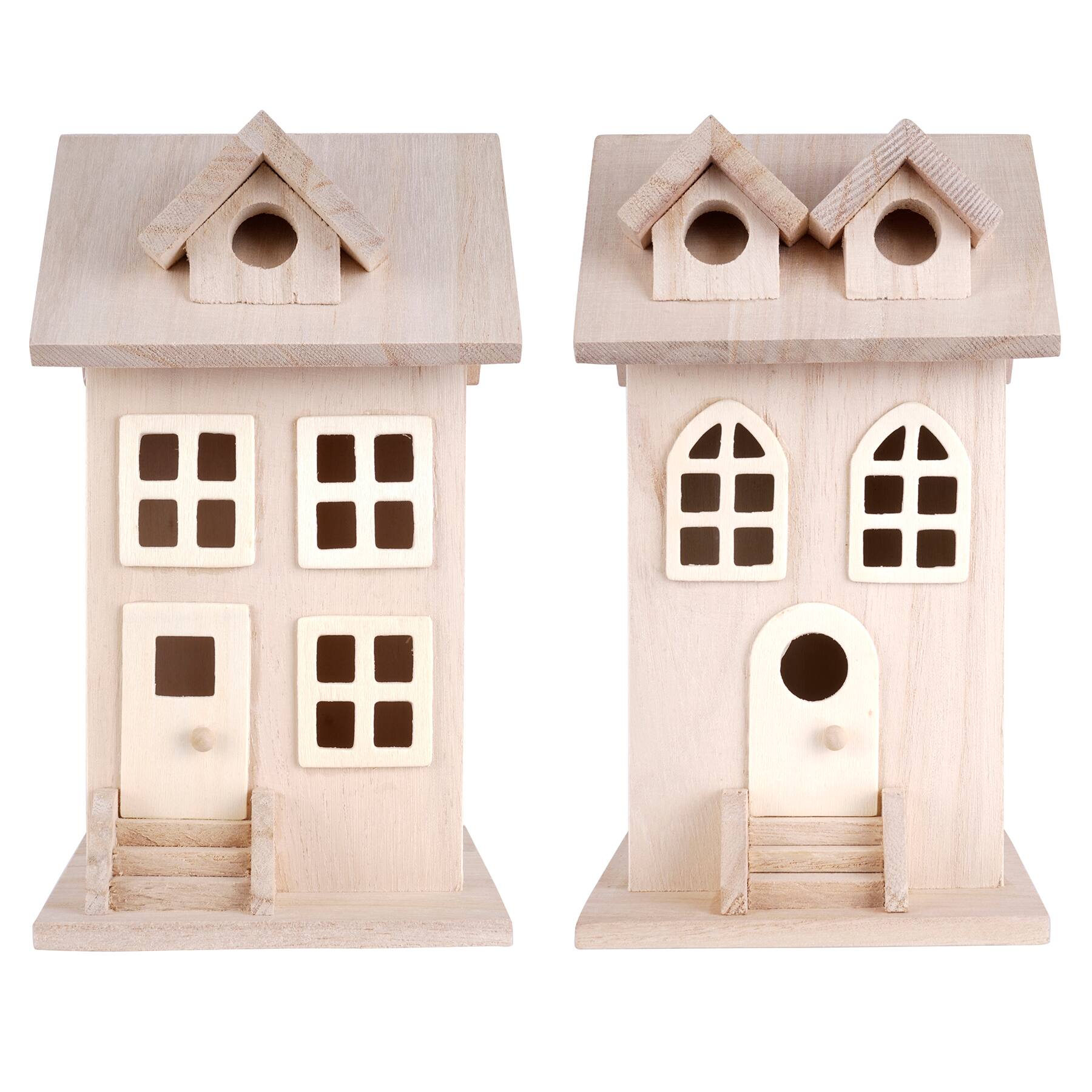 Assorted Unfinished Wooden Townhouse Birdhouse by ArtMinds ...