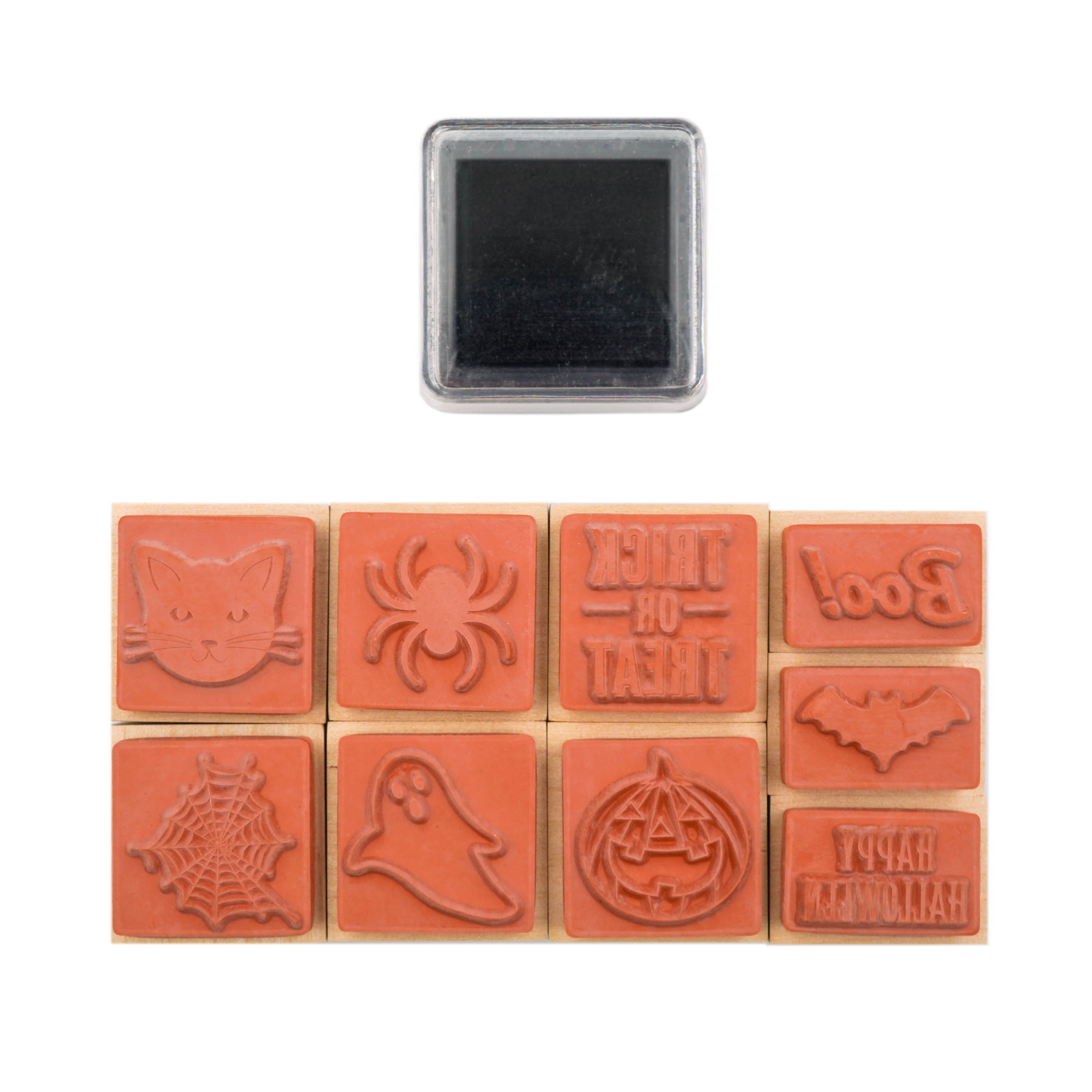 Trick-or-Treat Wood Stamps &#x26; Ink Pad Set by Recollections&#x2122;
