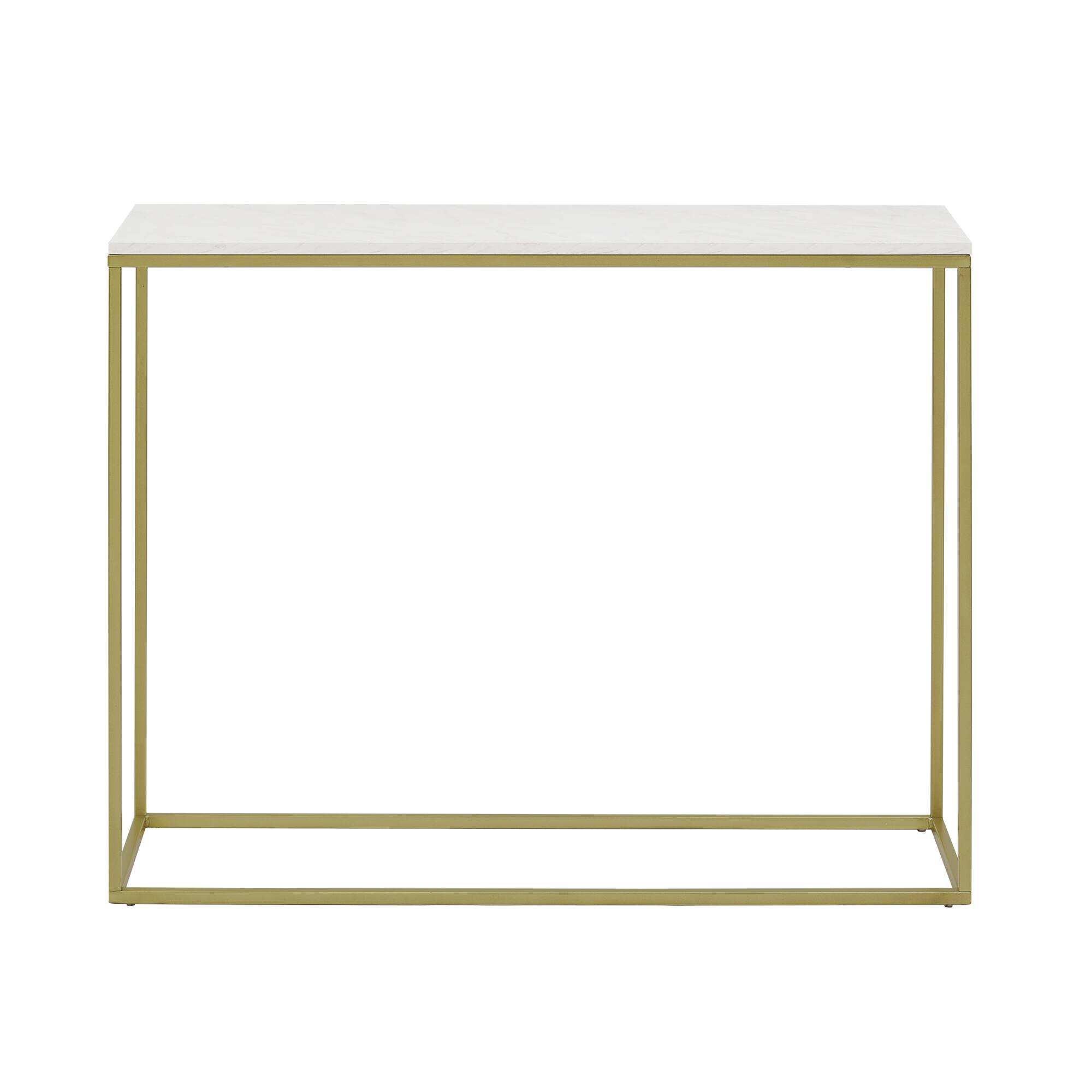 Walker Edison 42&#x22; Faux White Marble &#x26; Gold Open Box Entry Table