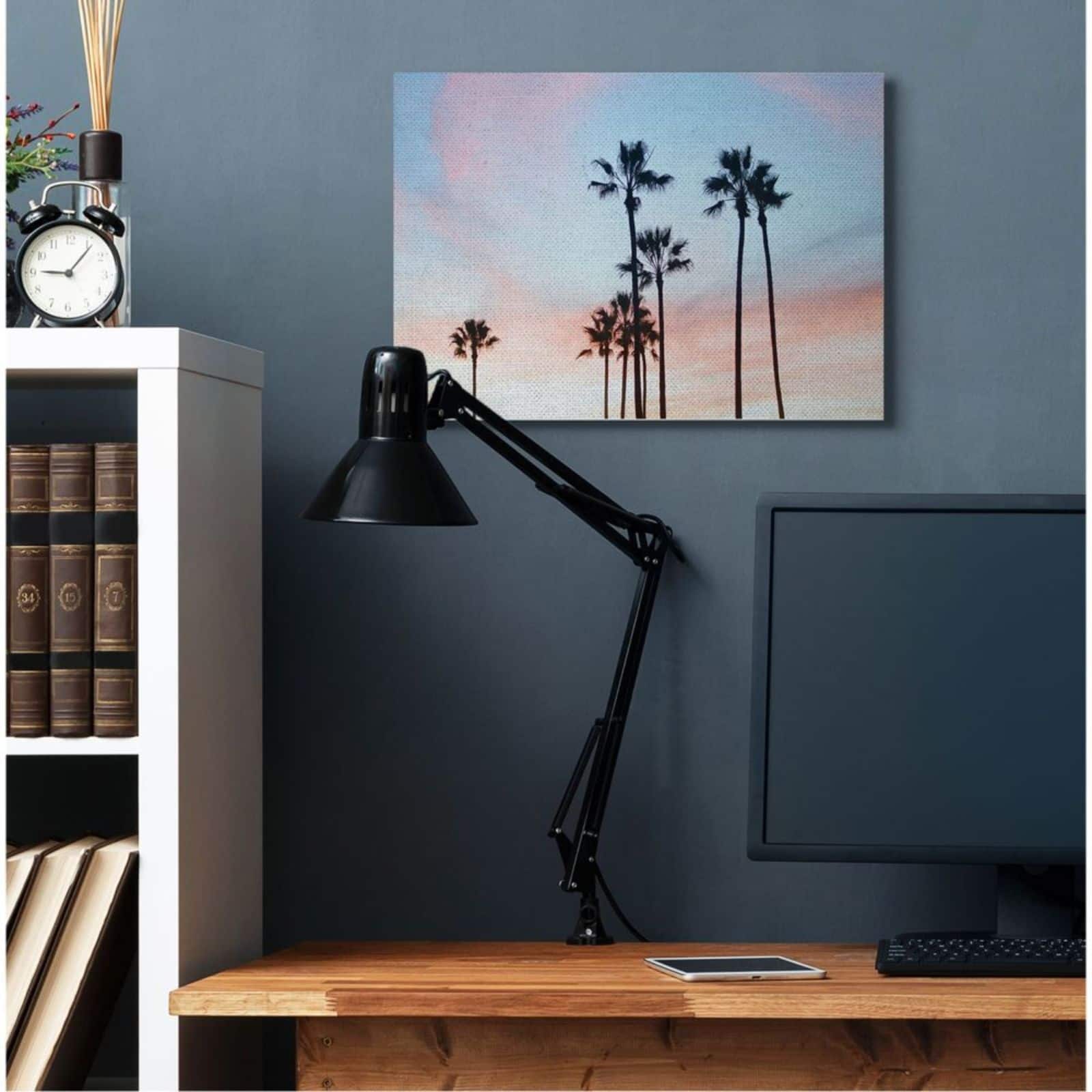 Stupell Industries Sunset Sky with Palm Tree Silhouettes Canvas Wall Art