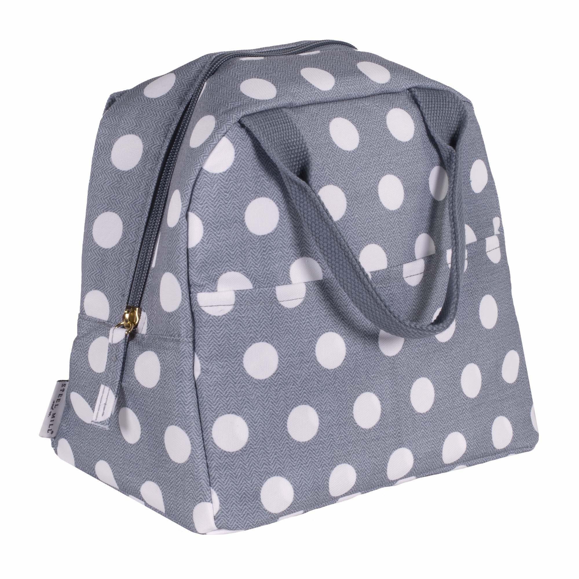 Steel Mill &#x26; Co.&#xAE; Blue &#x26; White Dot Small Lunch Tote