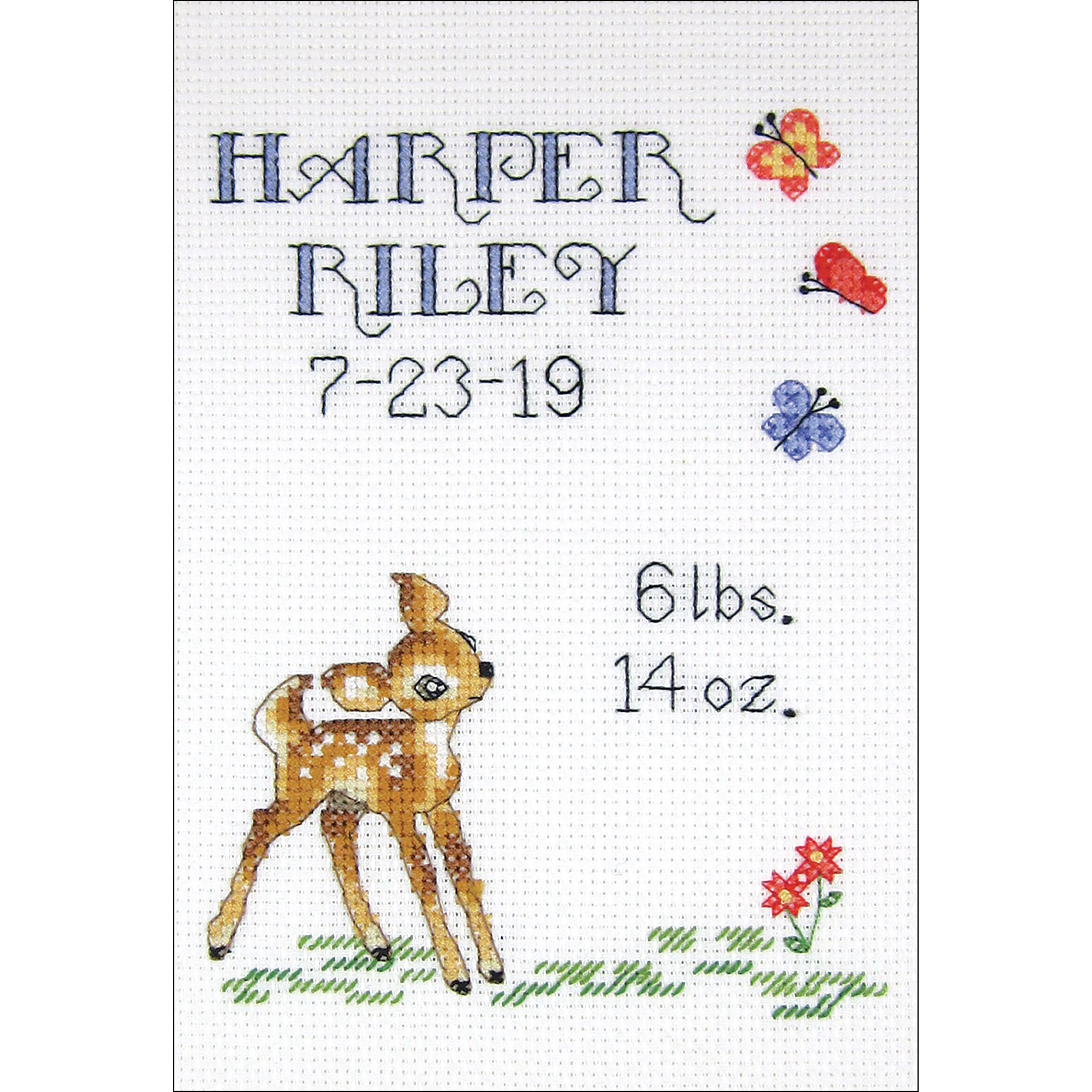 Janlynn&#xAE; Baby Deer Sampler Counted Cross Stitch Kit