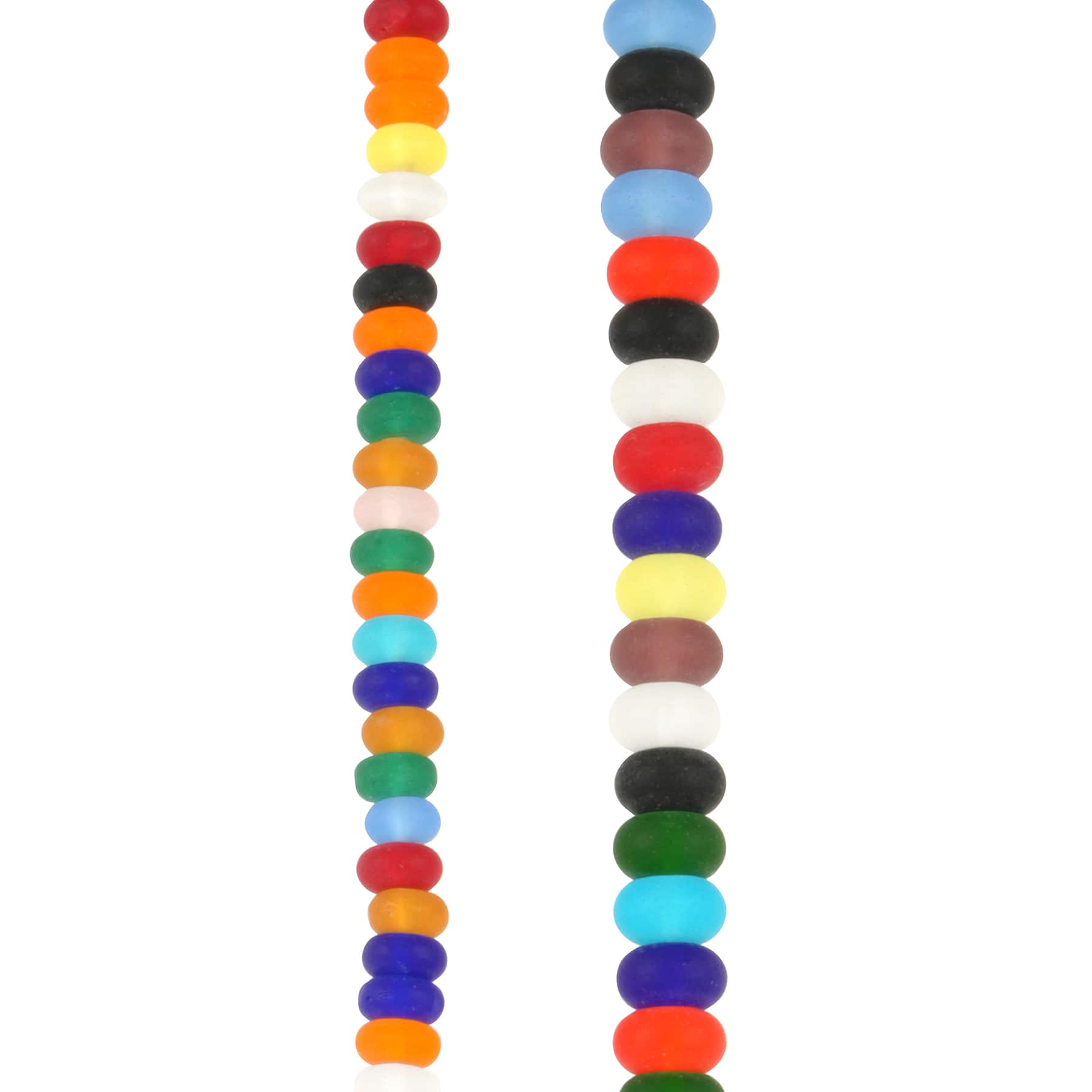 12 Pack: Multicolor Matte Glass Rondelle Bead Mix by Bead Landing&#x2122;