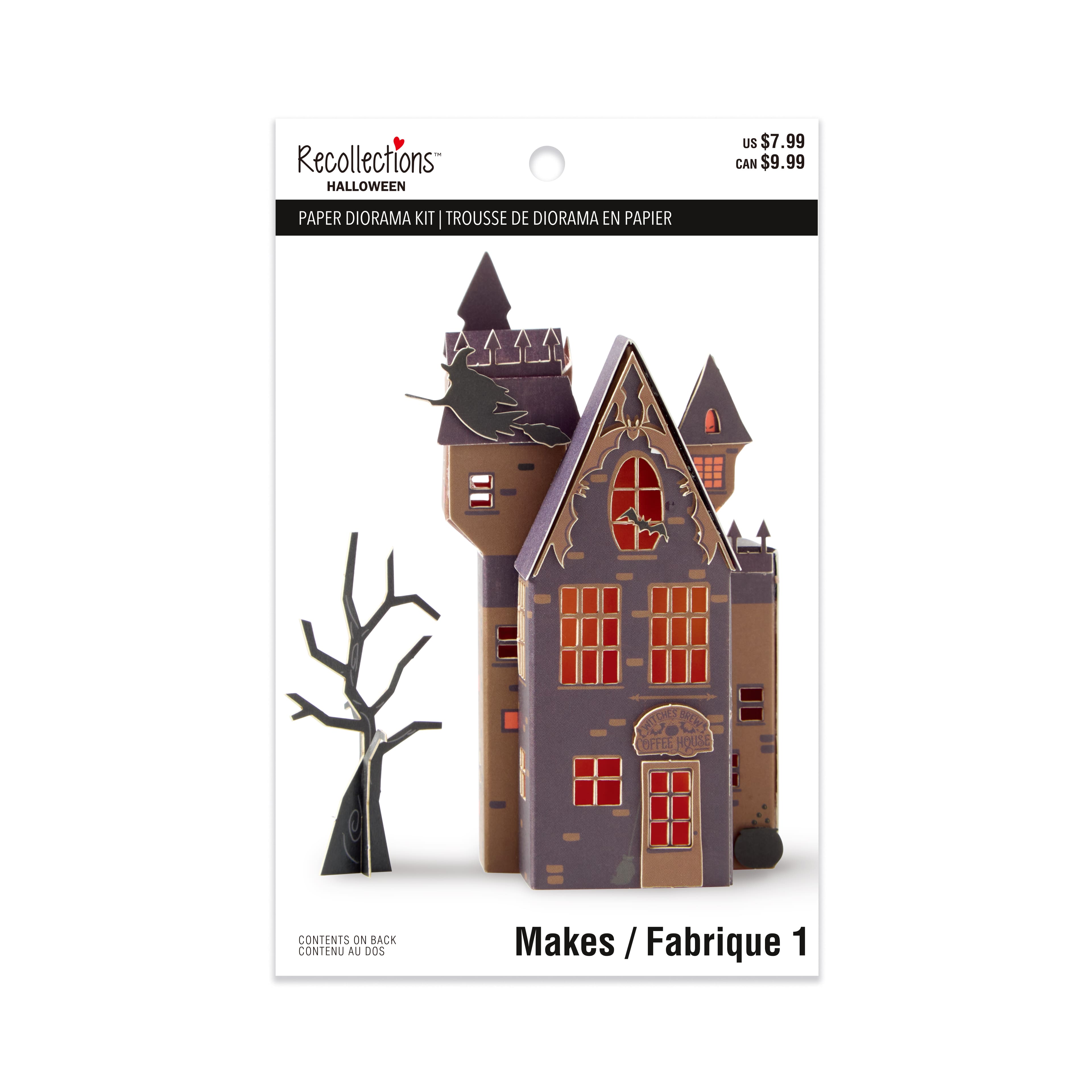 Witches Brew Coffee House &#x26; Spooky Tree Paper Diorama Kit by Recollections&#x2122;