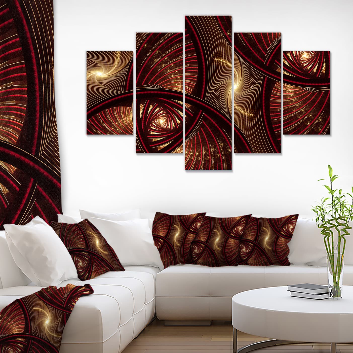 Designart - Brown Symmetrical Fractal Pattern