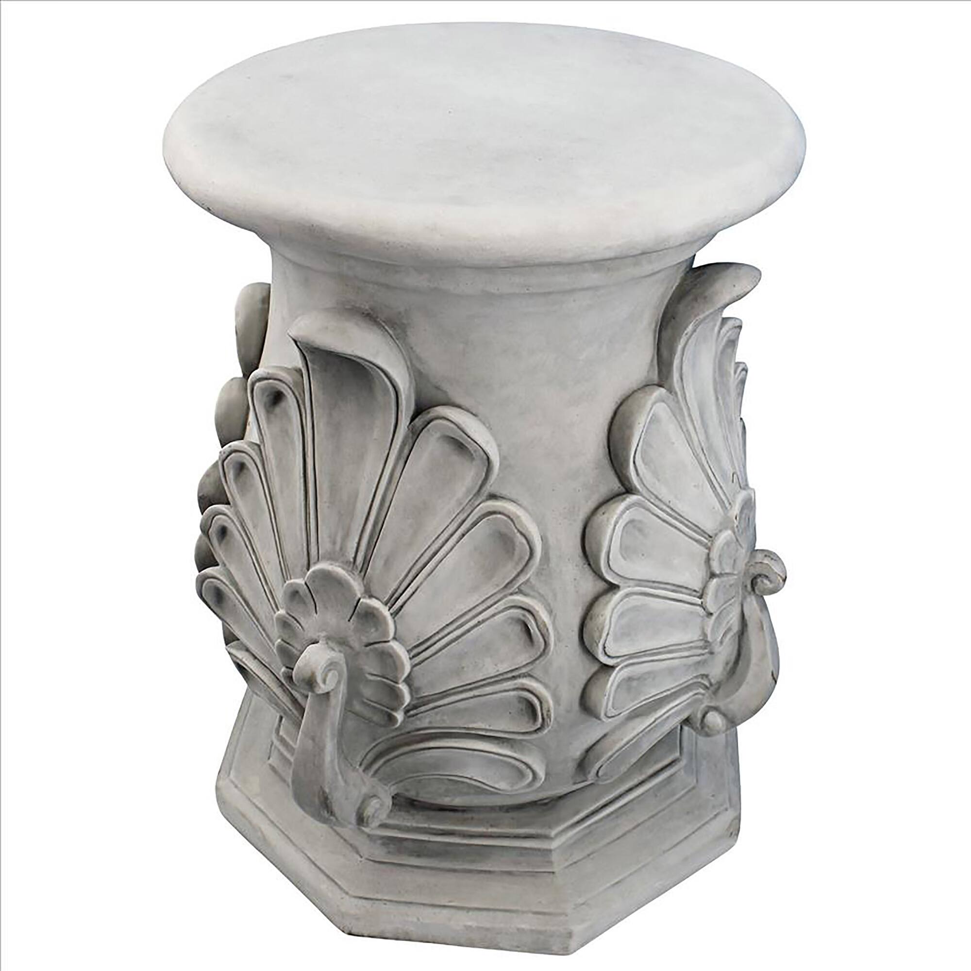 Design Toscano&#xAE; 19&#x22; Antique Stone Classic Peacock Statuary Pedestal