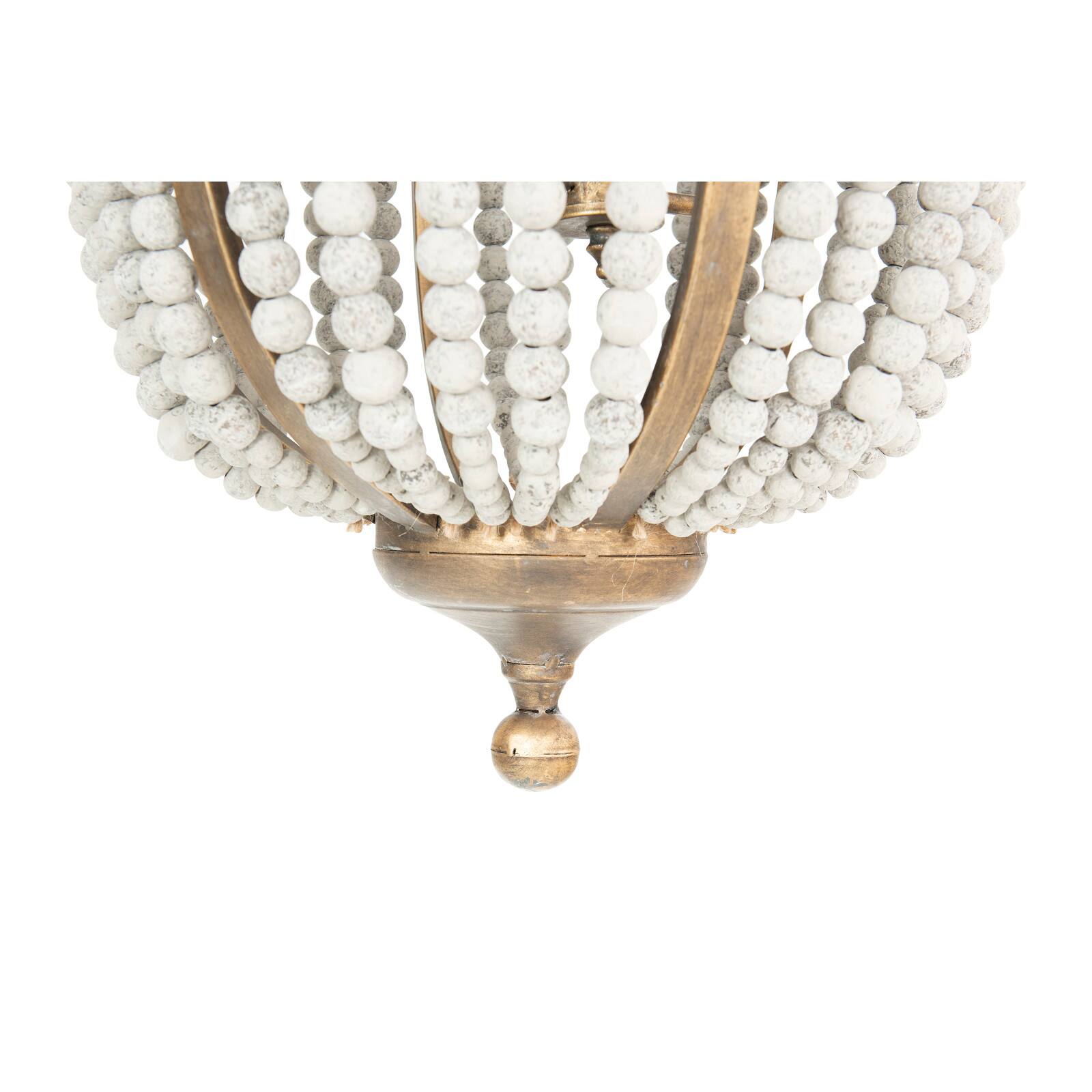 Hello Honey® 27" Metal Chandelier With White Wooden Beads