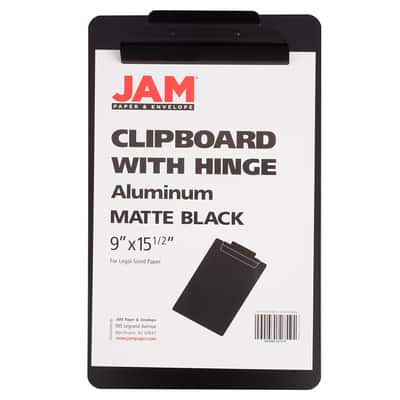 JAM Paper Matte Black Legal Size Aluminum Premium Clipboard with Hinge ...