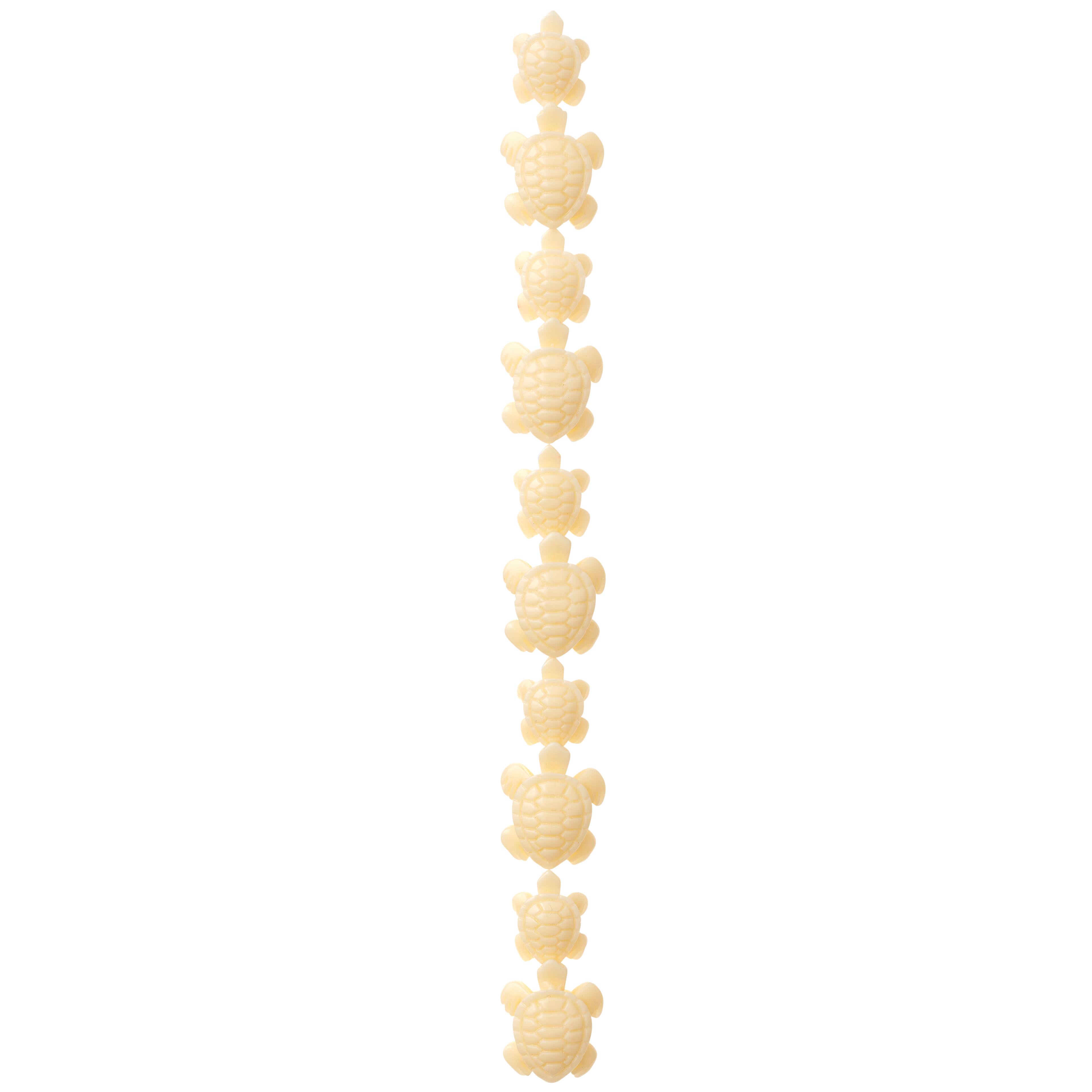 12 Pack: Cream Reconstituted Quartzite Turtle Beads by Bead Landing™