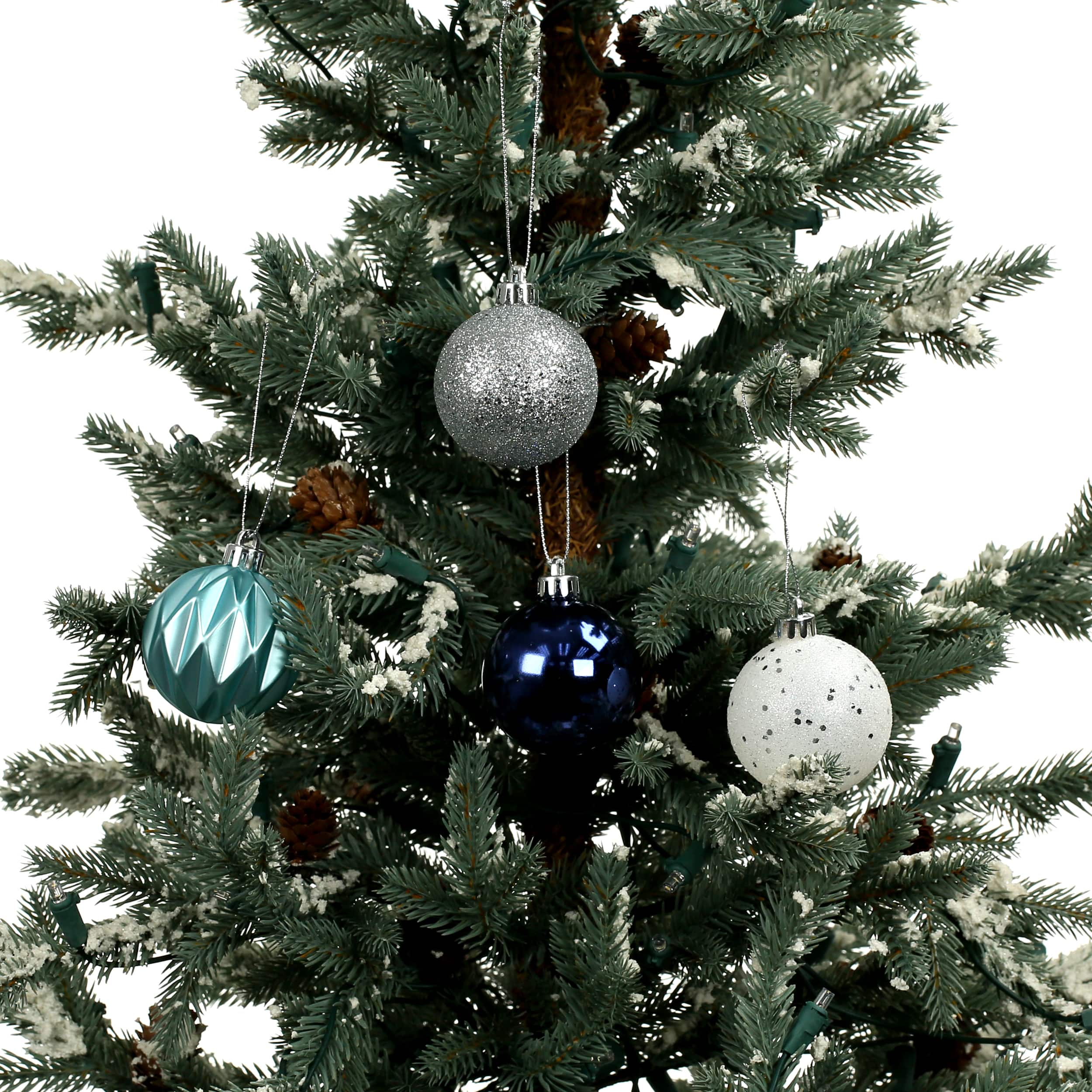 40 Pack 2&#x22; Blue &#x26; Silver Shatterproof Ornaments by Ashland&#xAE;
