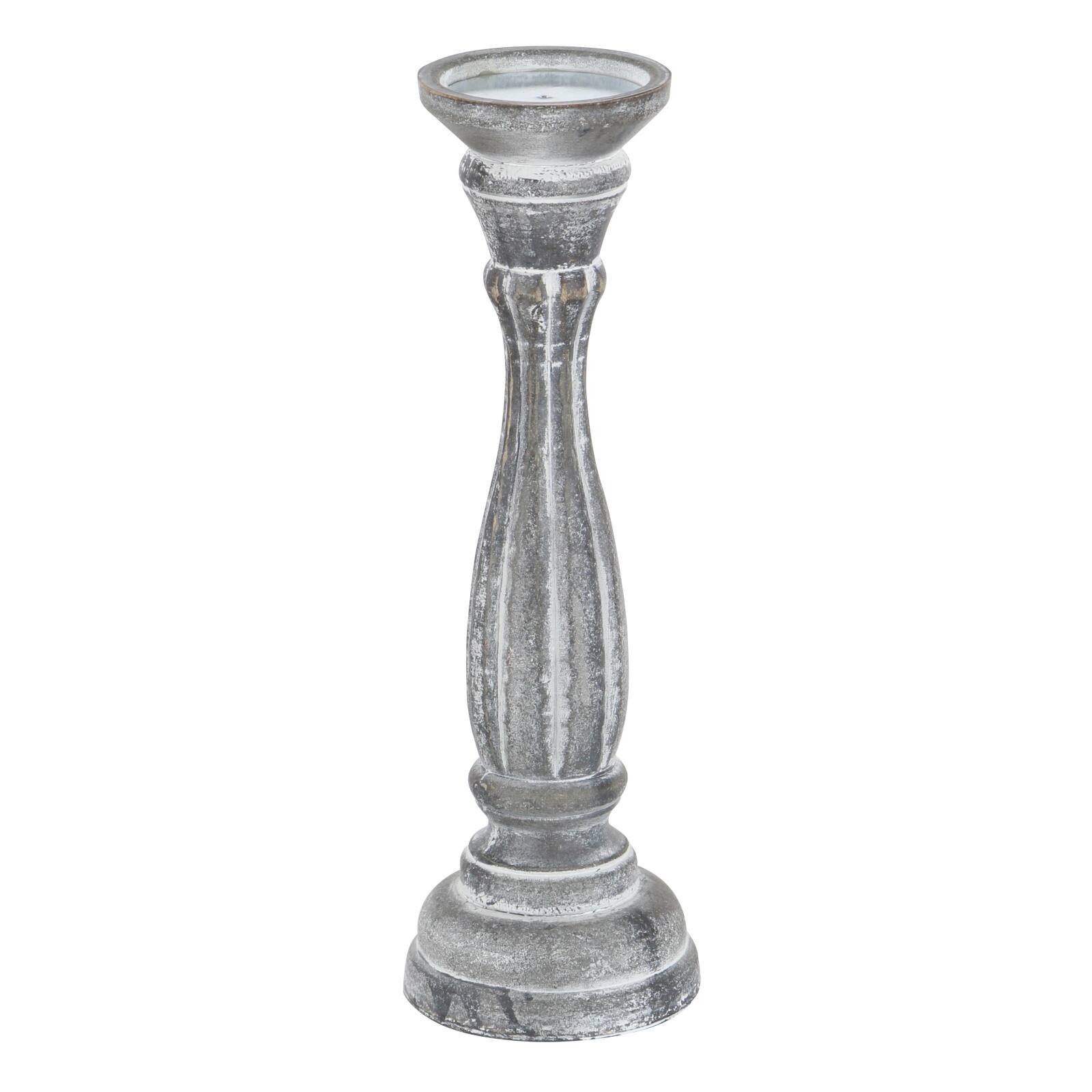White Distressed Wood Traditional Candle Holder Set, 3ct.
