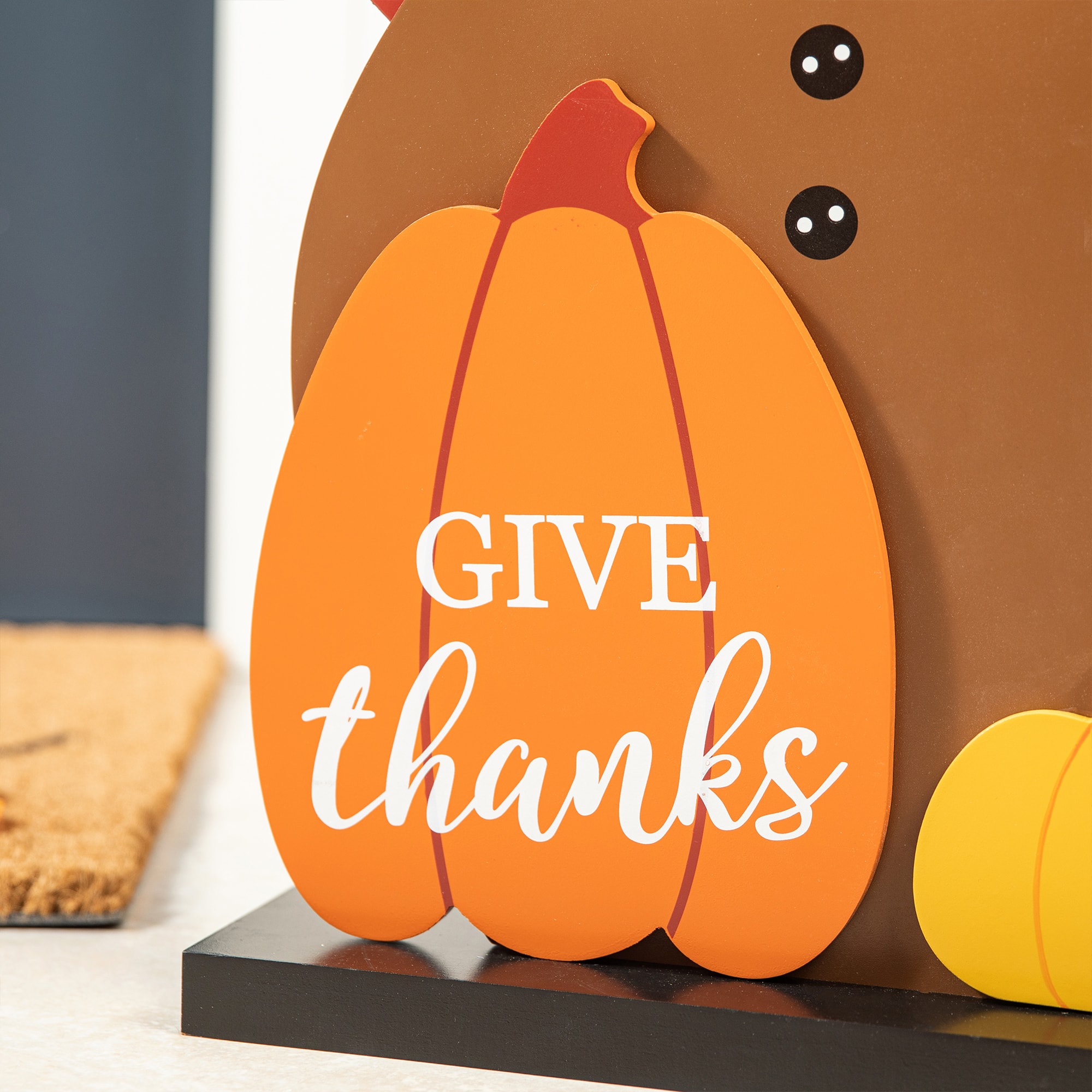 Glitzhome® 31" Thanksgiving Wooden Turkey Porch Décor