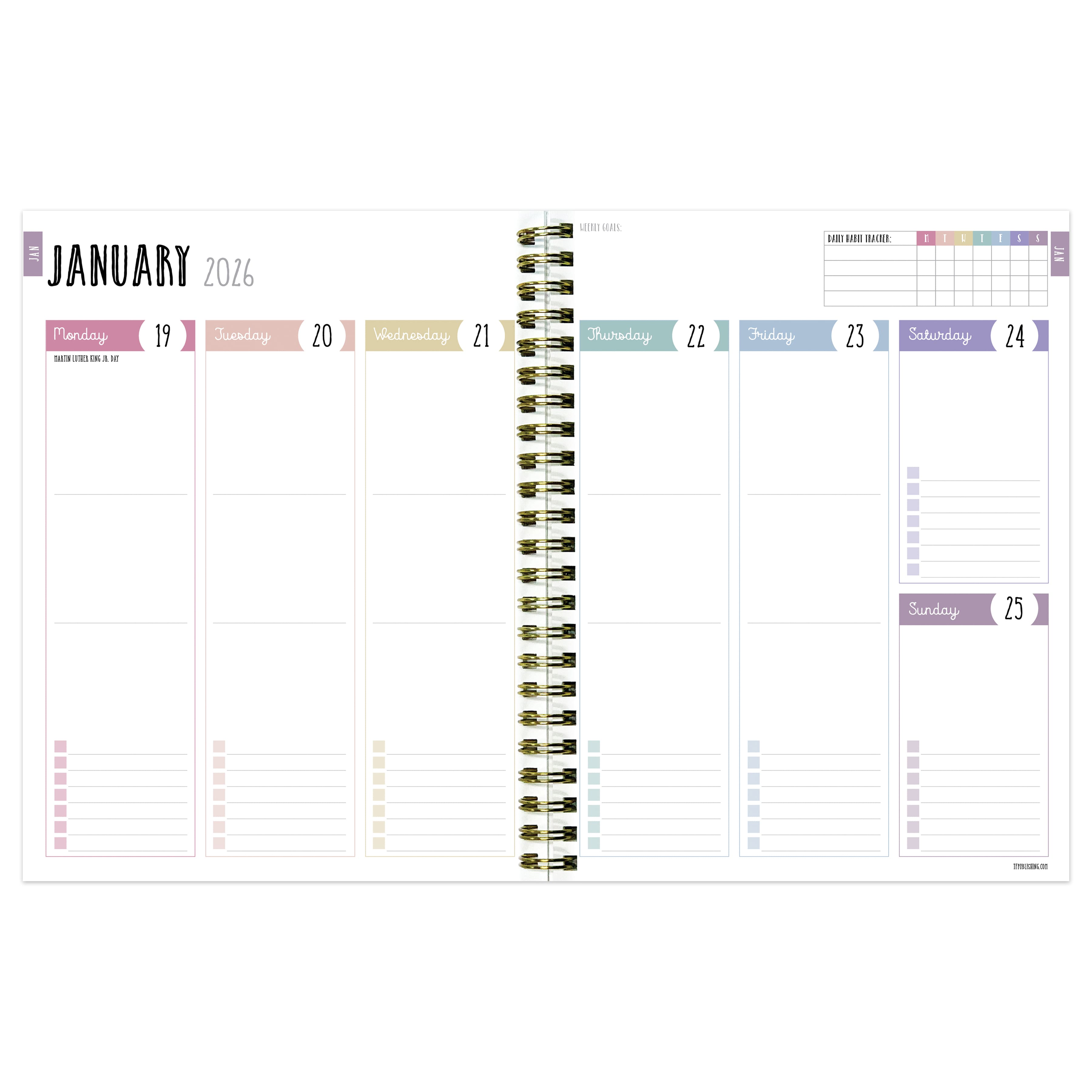 2026 Pink Pretty Petals Medium Weekly Monthly Planner