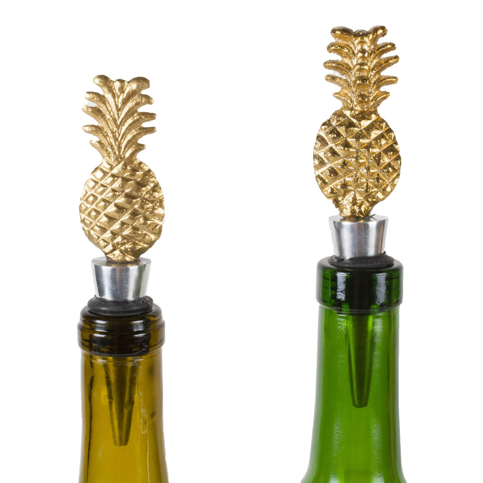 Gold Pineapple Bottle Stopper Set