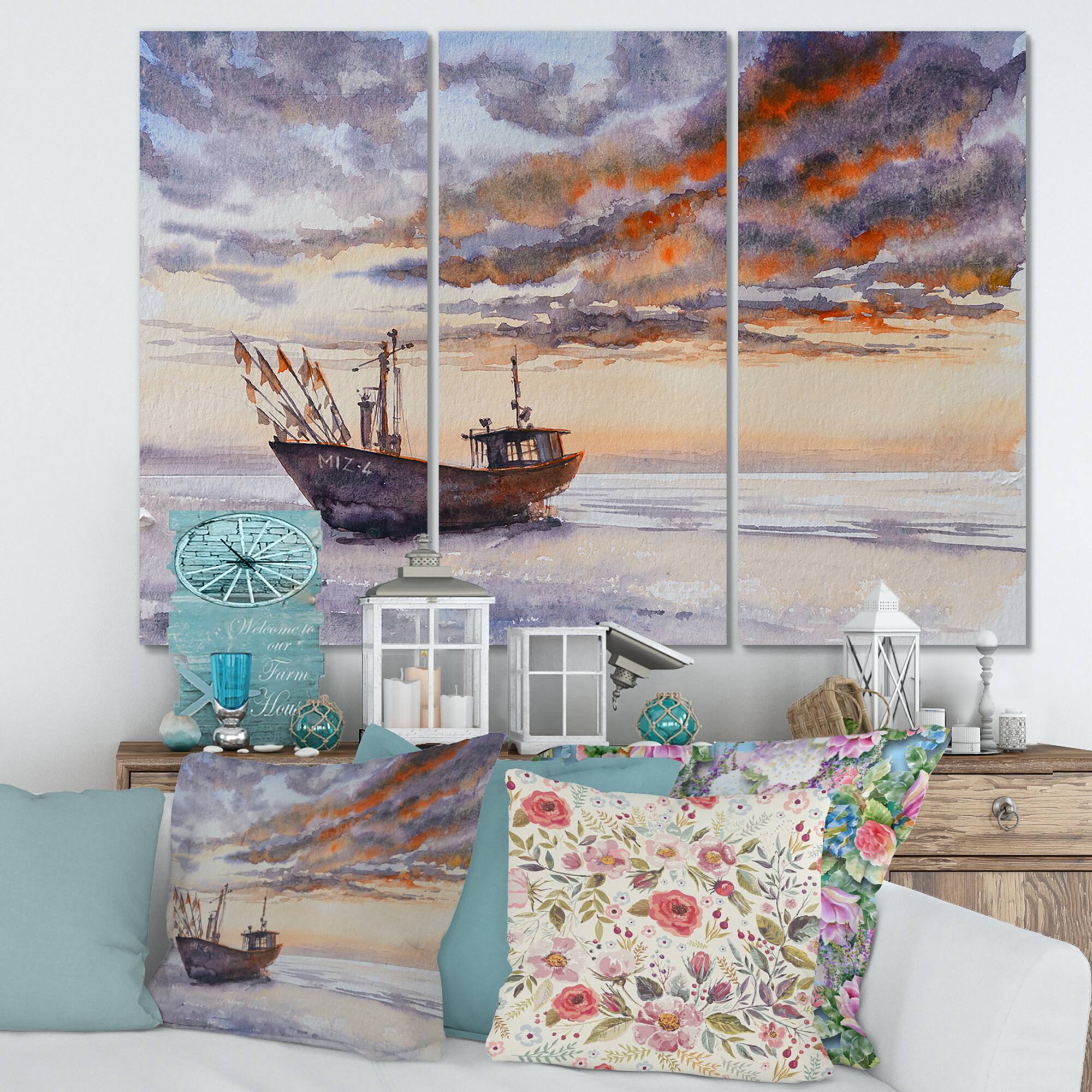 Designart - Wooden Fishing Boat On The Baltic Shore