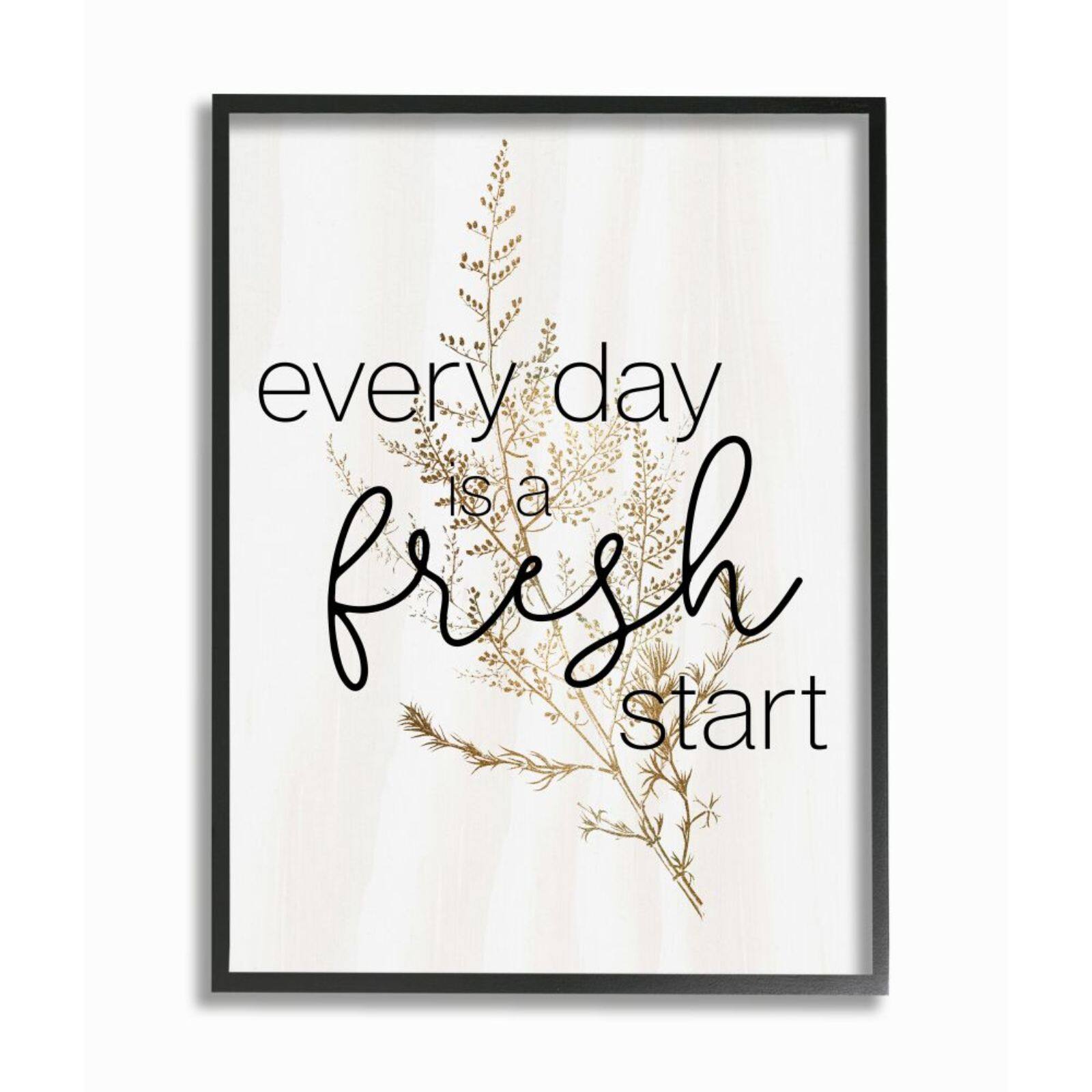 Stupell Industries Nature Everyday Fresh Start Print with Black Frame Wall Accent