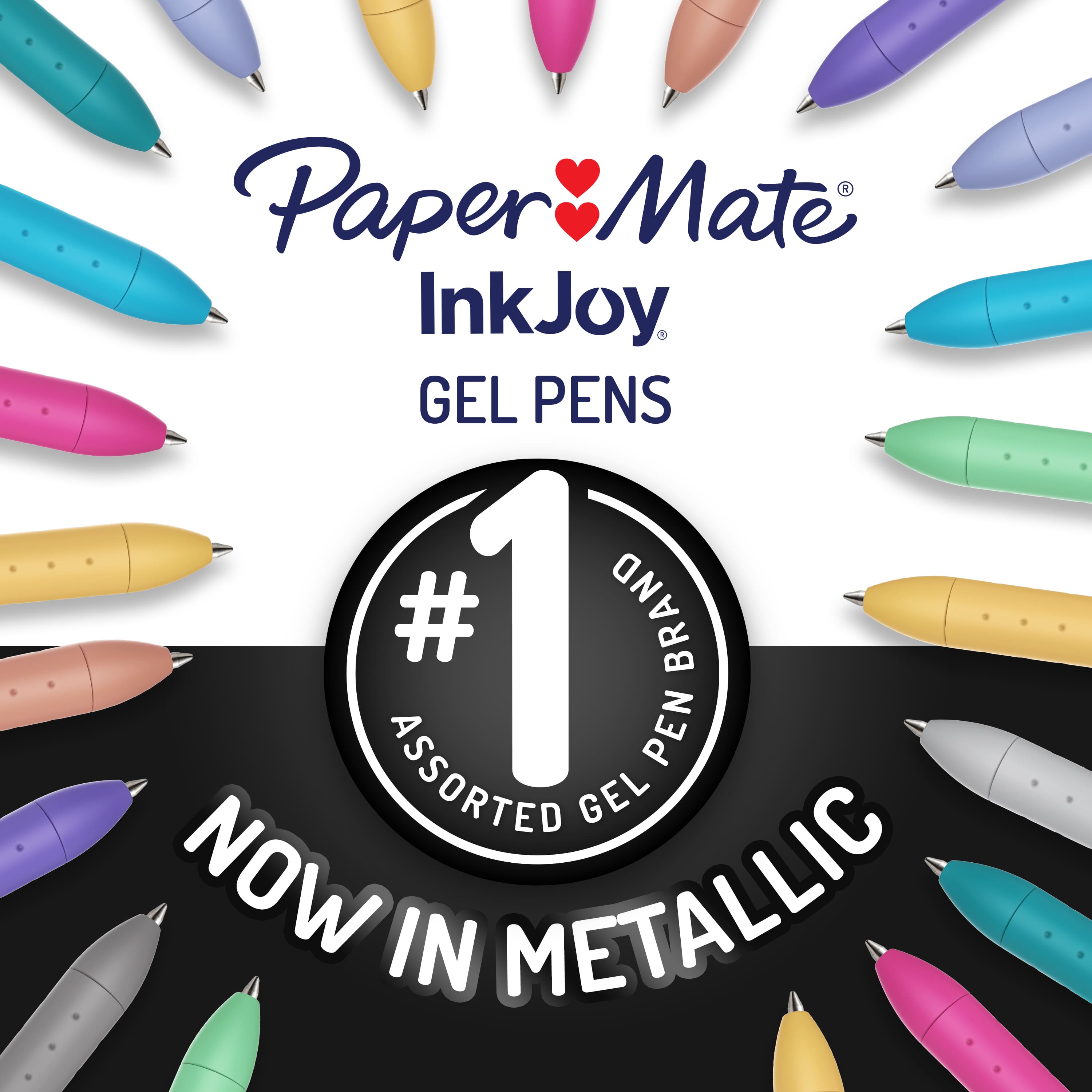 Paper Mate® InkJoy® Metallic Retractable 0.8mm Gel Pen 3 Colour Set