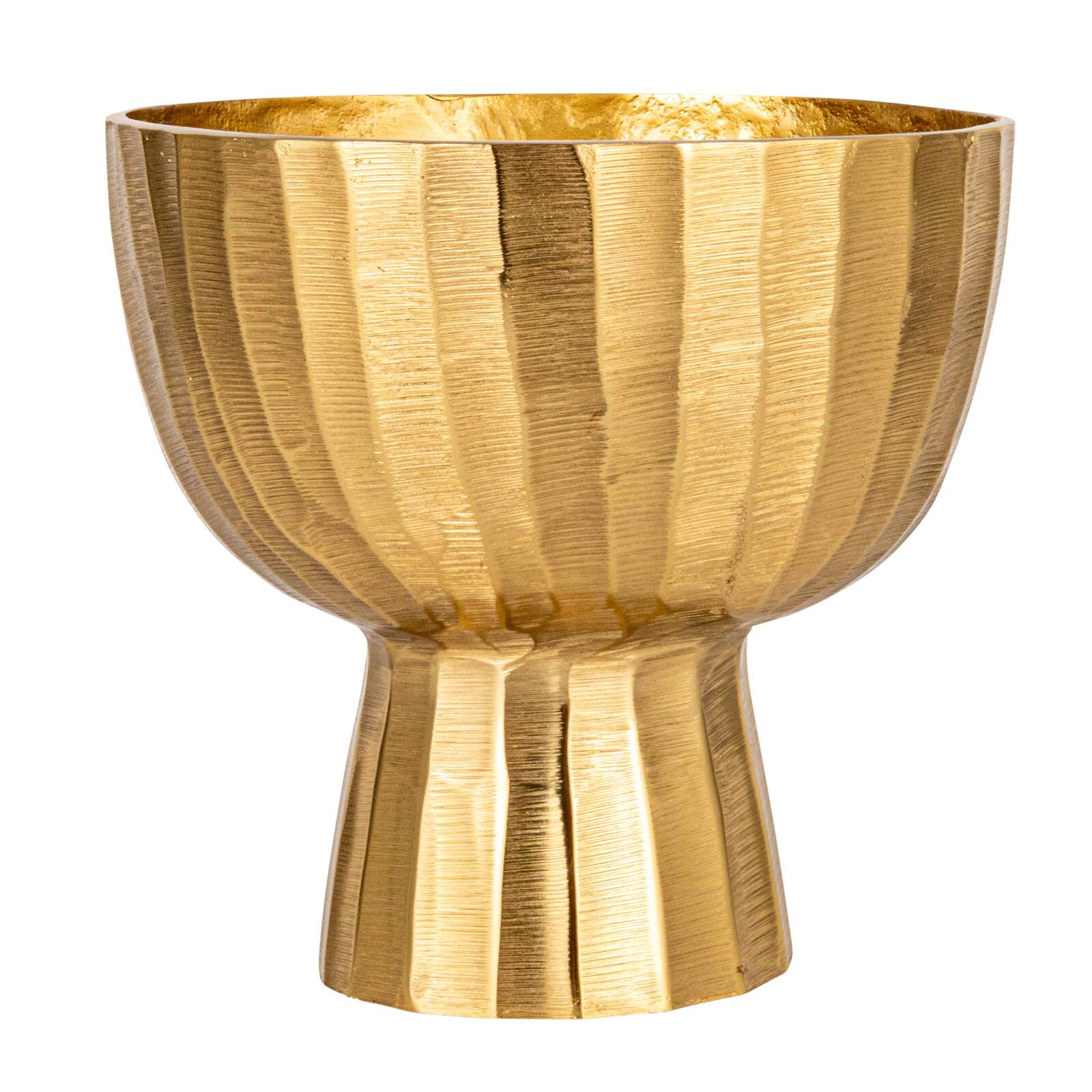 Hello Honey&#xAE; 8.5&#x22; Gold Aureate Creased Metal Planter