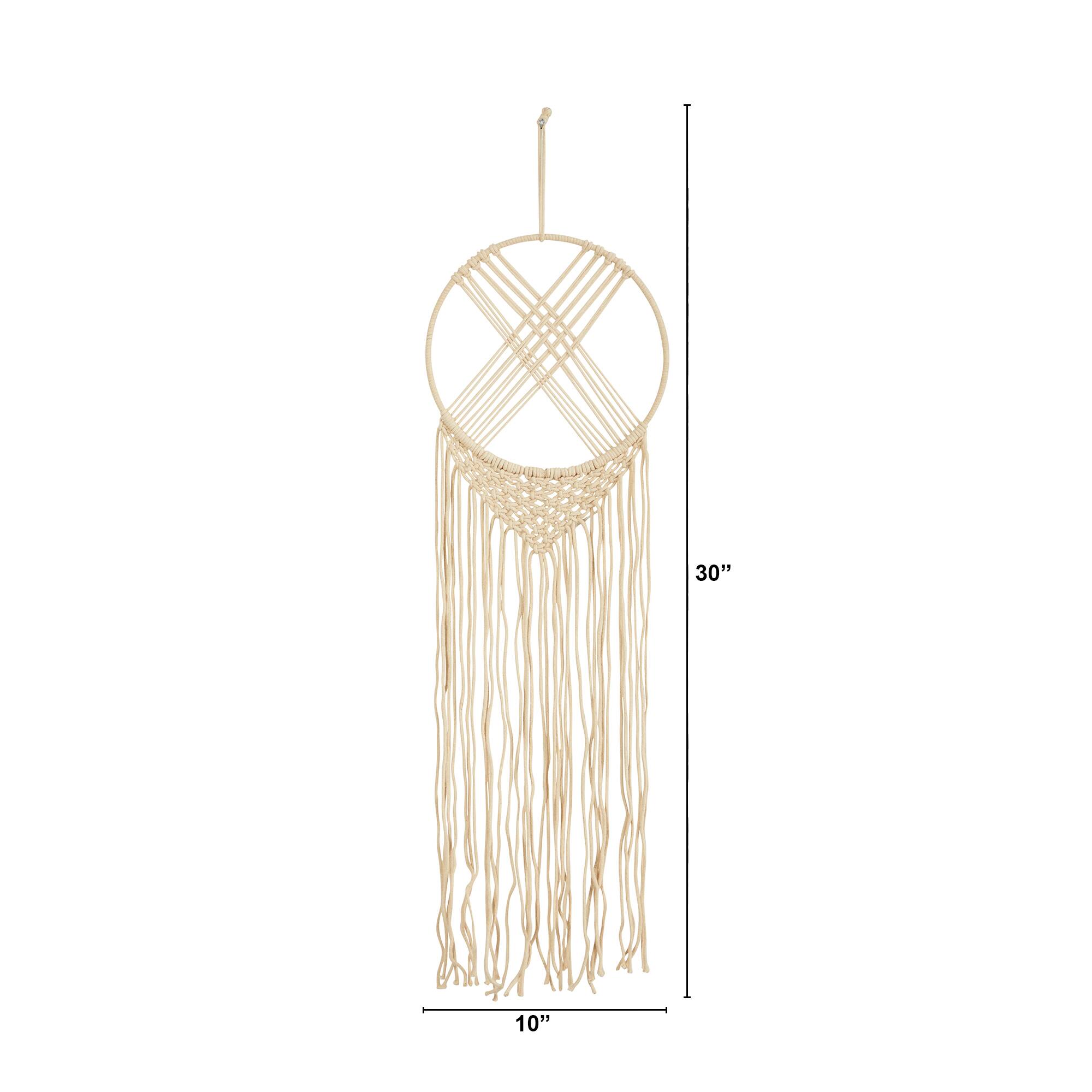 30&#x22; Boho Chic Woven Dreamcatcher Macrame Wall Art D&#xE9;cor