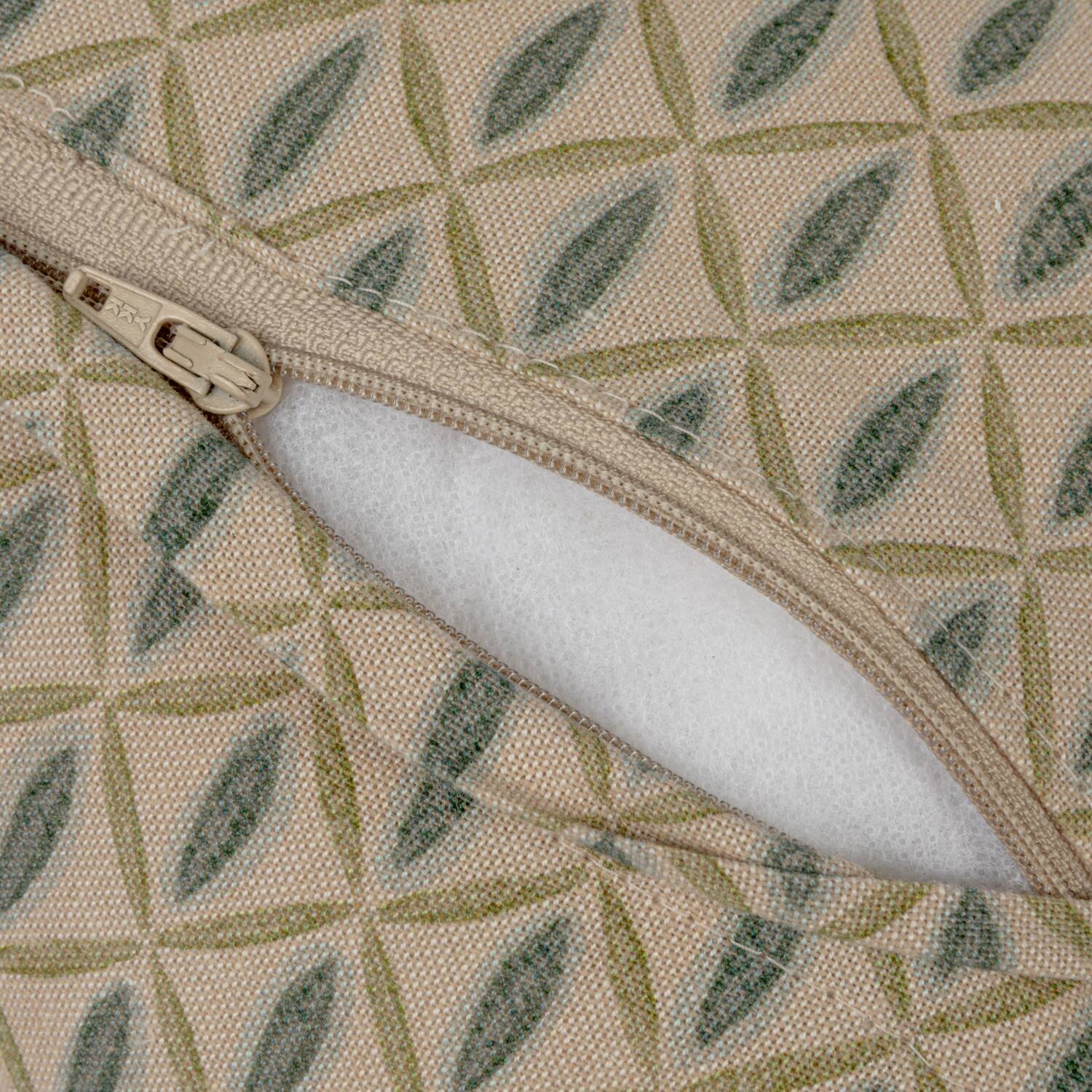 Hello Honey® Embroidered Bird Cotton Chambray Printed Lumbar Pillow with Patterned Back & Scalloped Edge