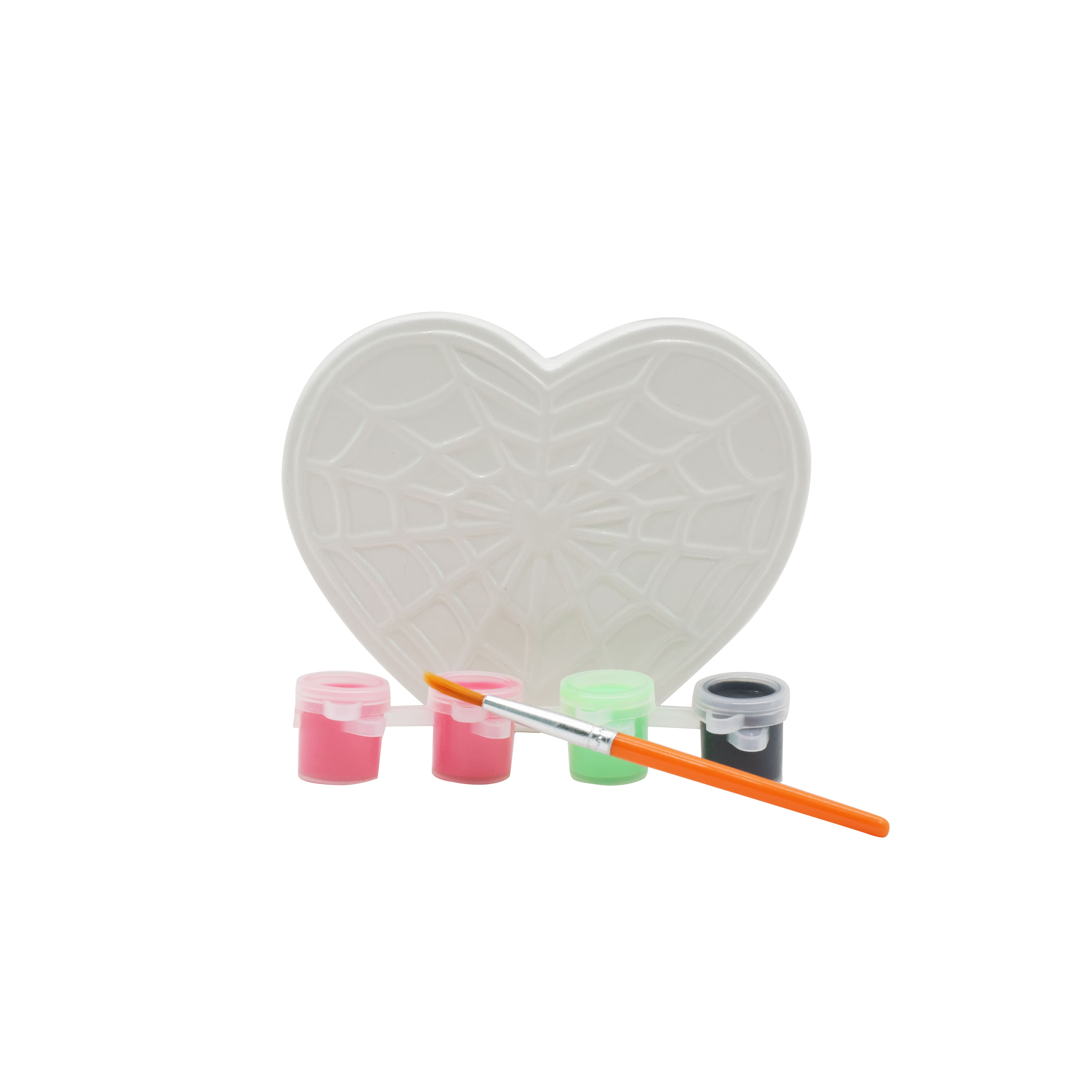 Glow-in-the-Dark Heart Web Ceramic Pot Craft Kit by Creatology&#x2122;