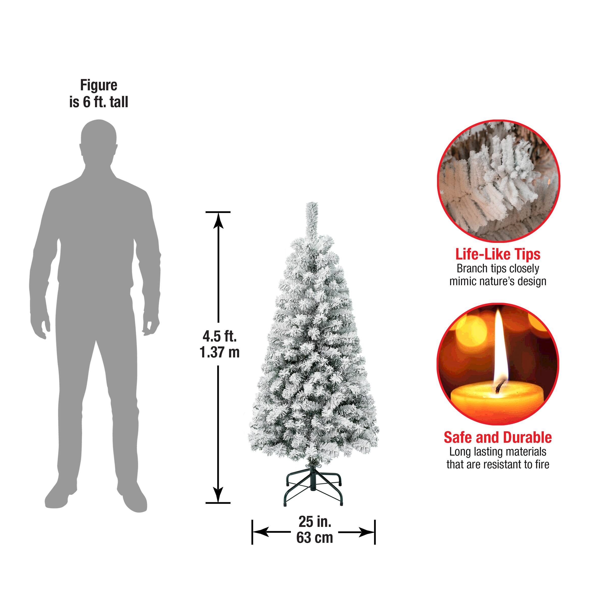 4.5ft. Unlit Flocked Acacia Artificial Christmas Tree