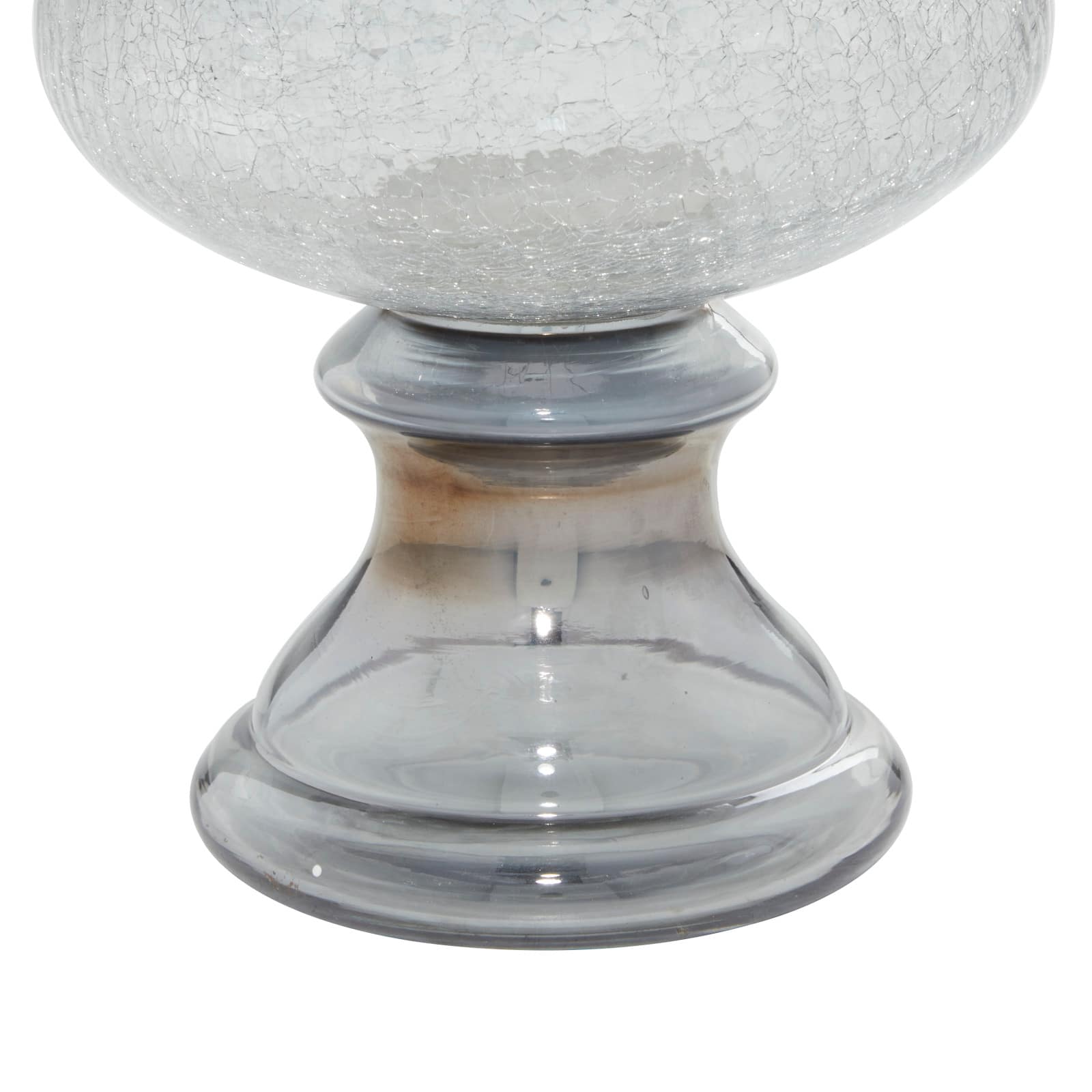 14&#x22; Black Glass Traditional Candle Holder