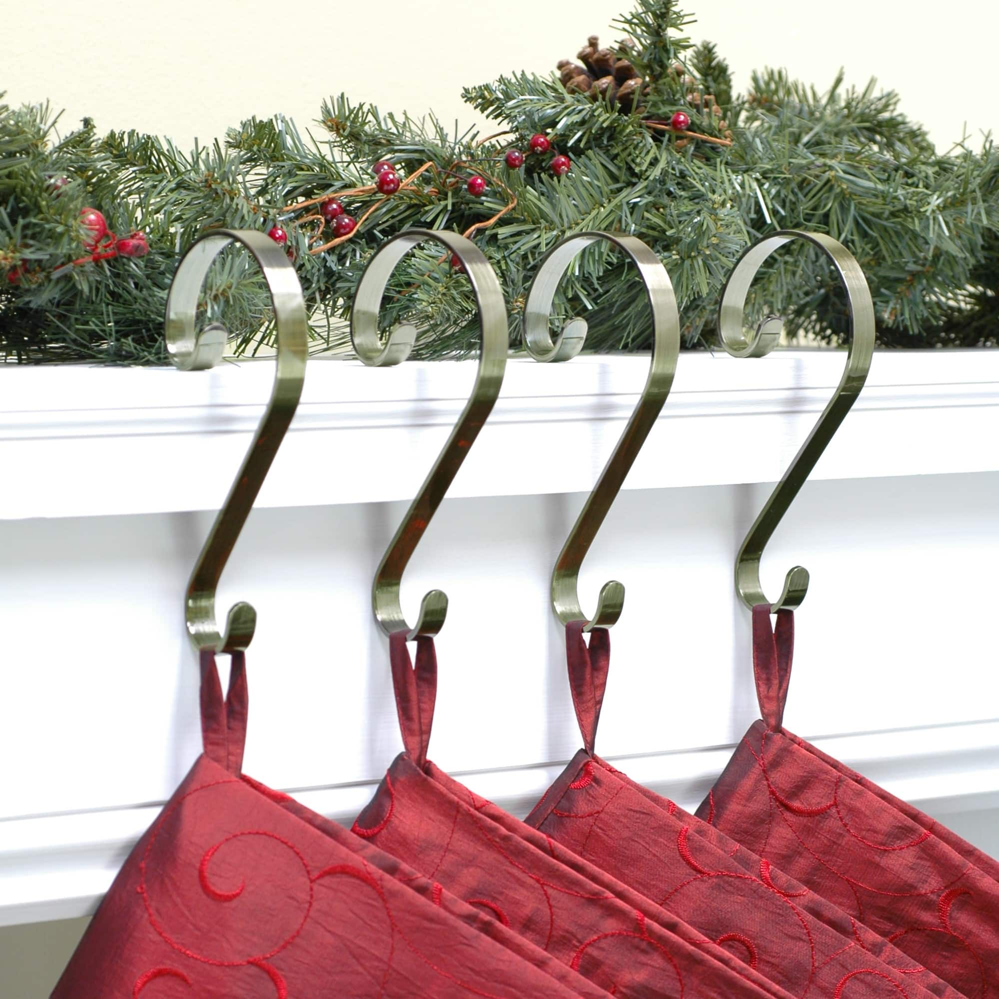 Haute Decor Stocking Scroll&#xAE; Antique Brass Stocking Holders, 4ct.