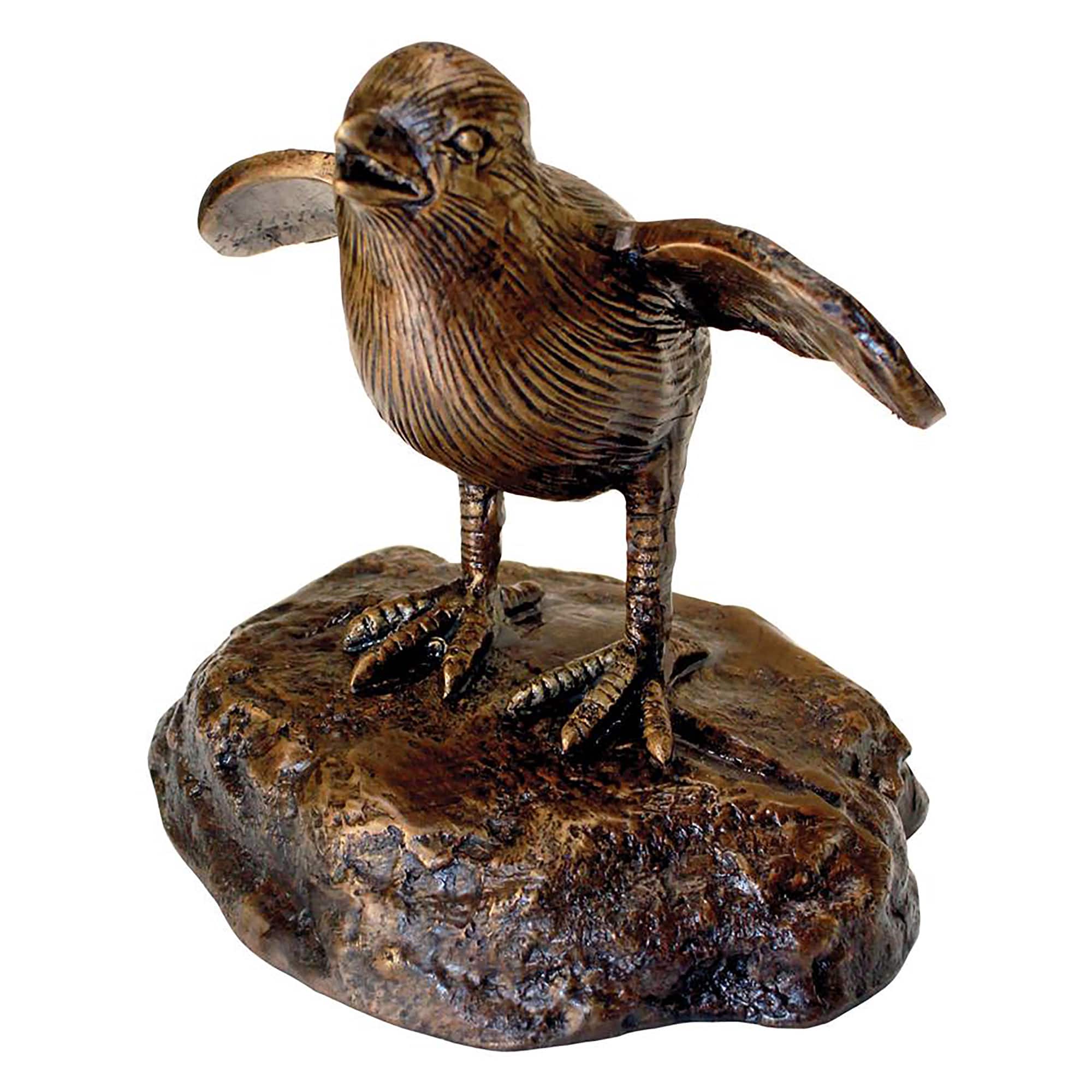 Design Toscano 6&#x22; Single Baby California Quail Solid Cast Bronze Garden Statue