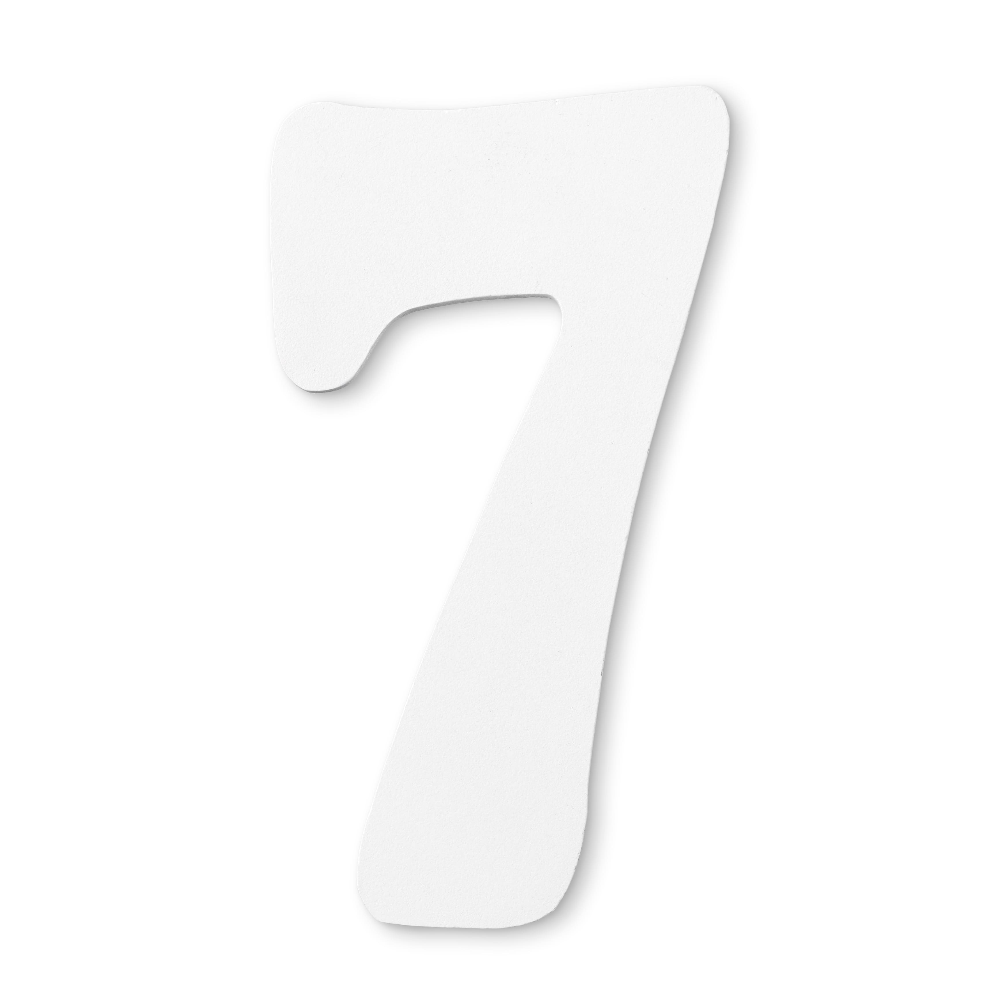6 White Wooden Number by Make Market | Numeral 7 | 6 in
